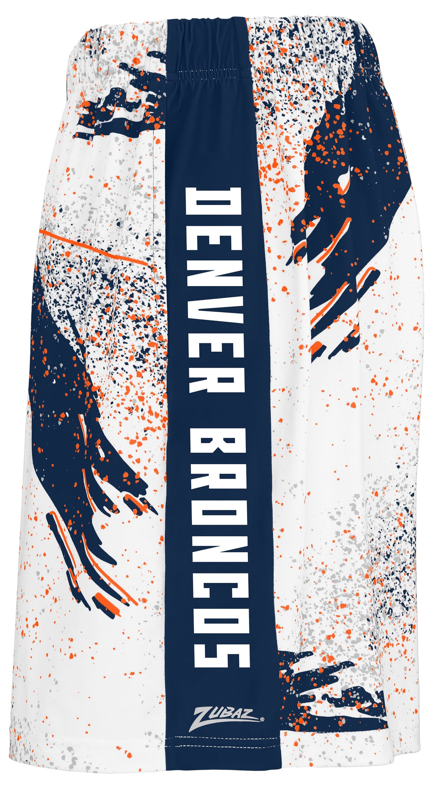 Zubaz NFL Men's 7in Confetti Overtime Block Text Shorts, Denver Broncos