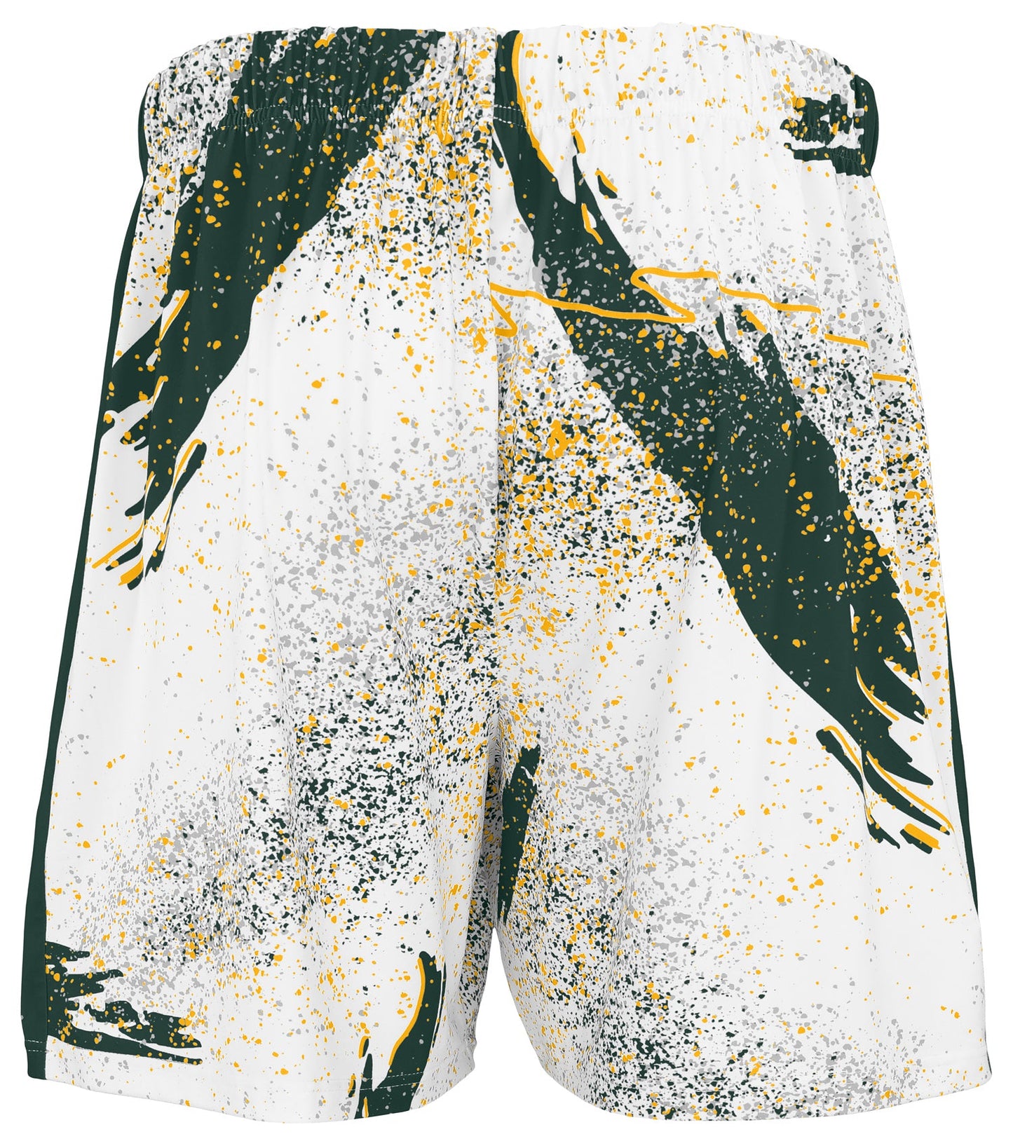 Zubaz NFL Men's 7in Confetti Overtime Block Text Shorts, Green Bay Packers