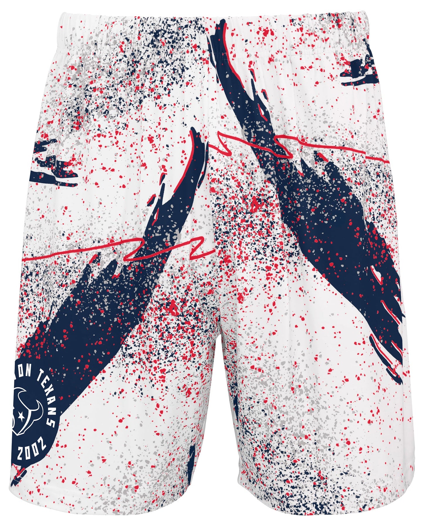 Zubaz NFL Men's 7in Confetti Overtime Block Text Shorts, Houston Texans