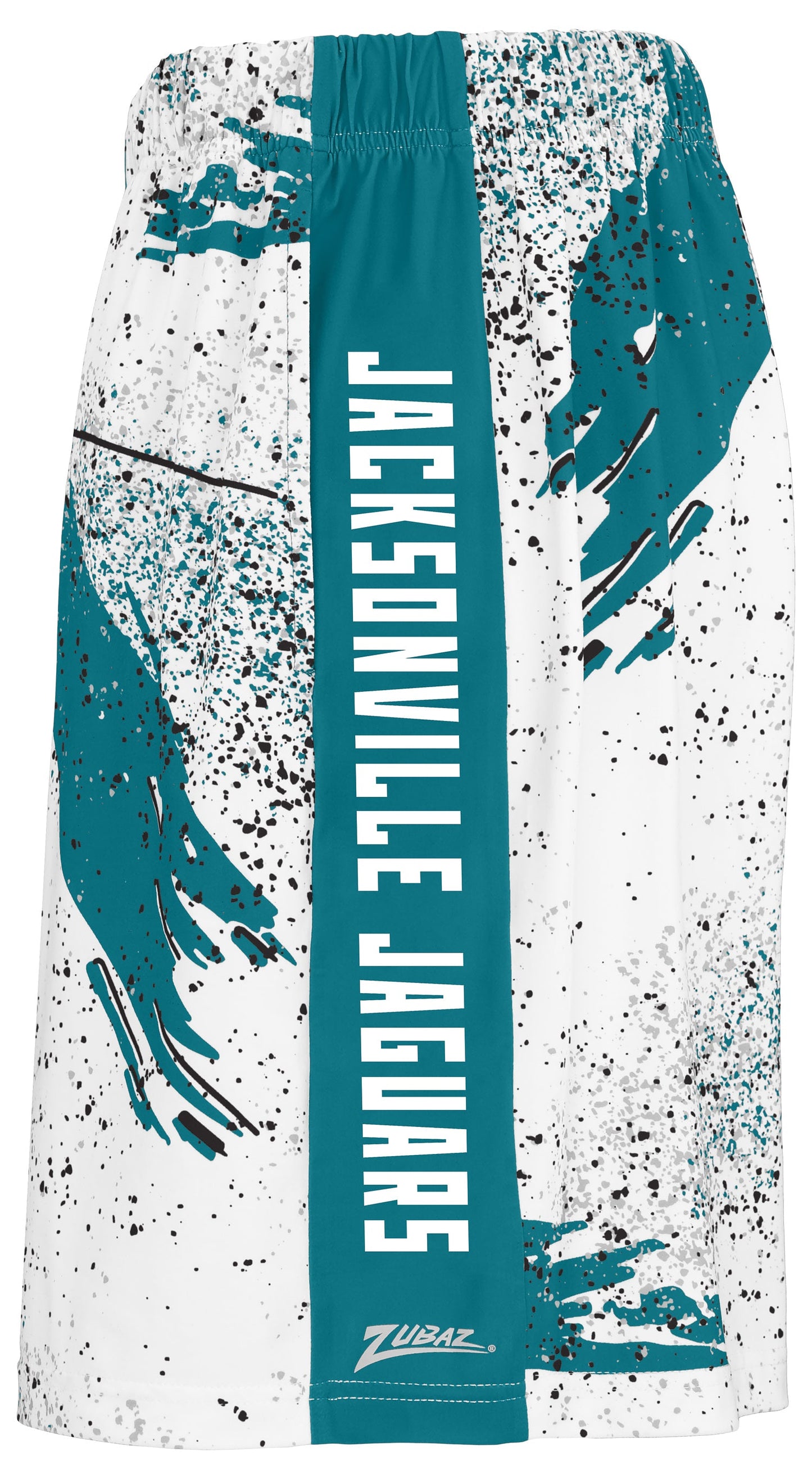 Zubaz NFL Men's 7in Confetti Overtime Block Text Shorts, Jacksonville Jaguars