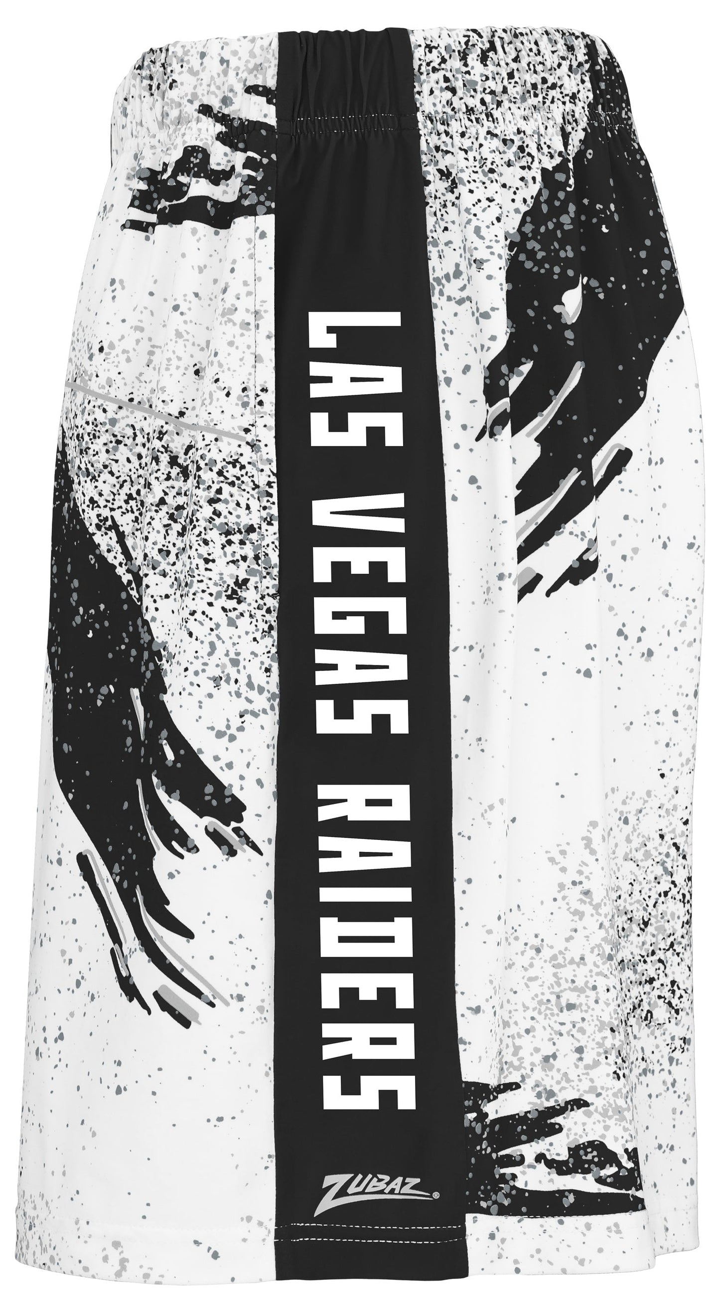 Zubaz NFL Men's 7in Confetti Overtime Block Text Shorts, Las Vegas Raiders