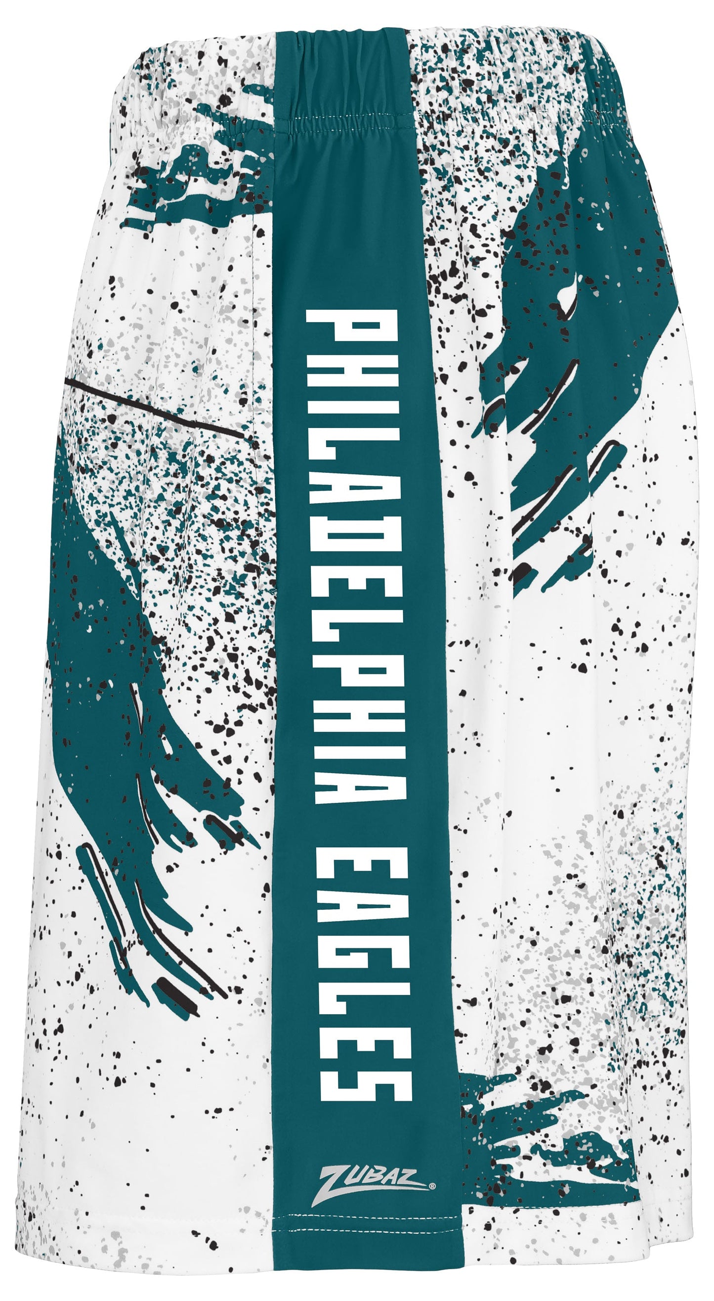 Zubaz NFL Men's 7in Confetti Overtime Block Text Shorts, Philadelphia Eagles