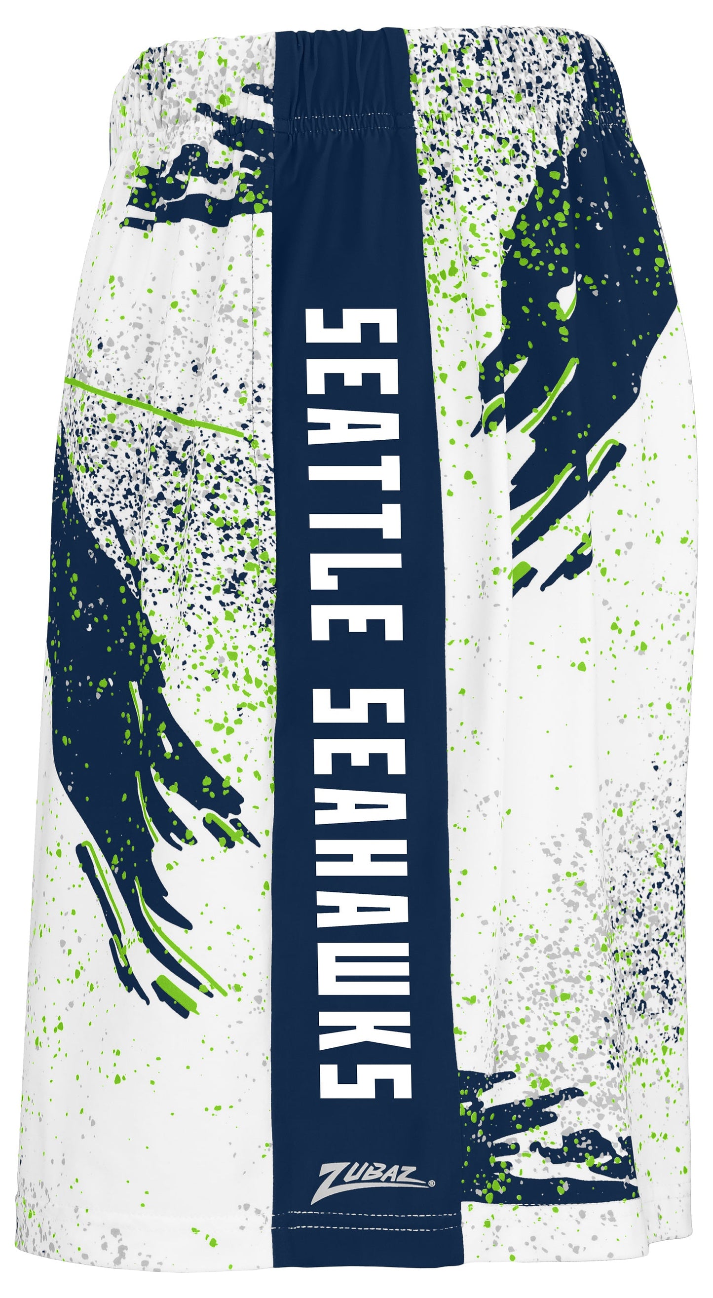 Zubaz NFL Men's 7in Confetti Overtime Block Text Shorts, Seattle Seahawks