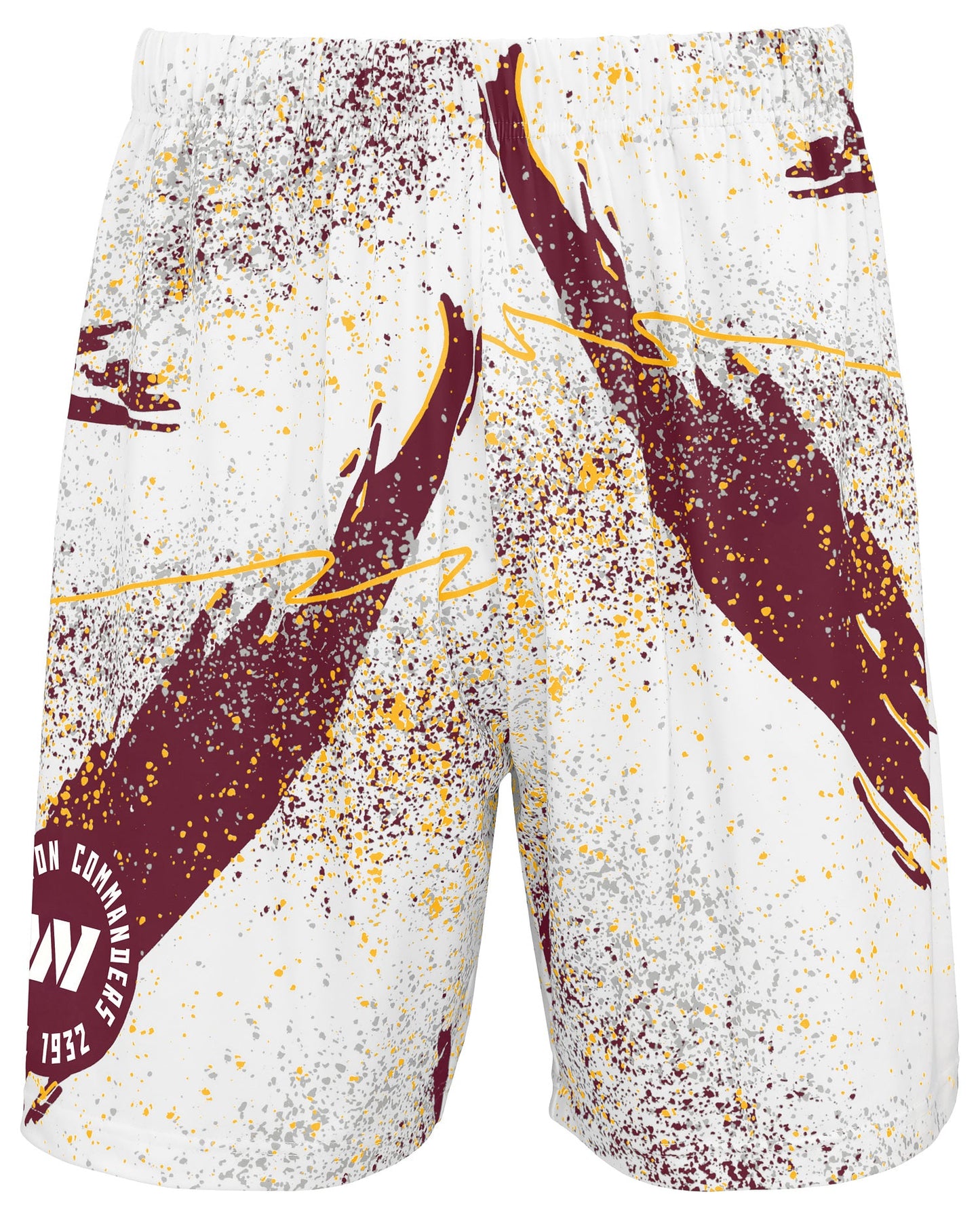 Zubaz NFL Men's 7in Confetti Overtime Block Text Shorts, Washington Commanders