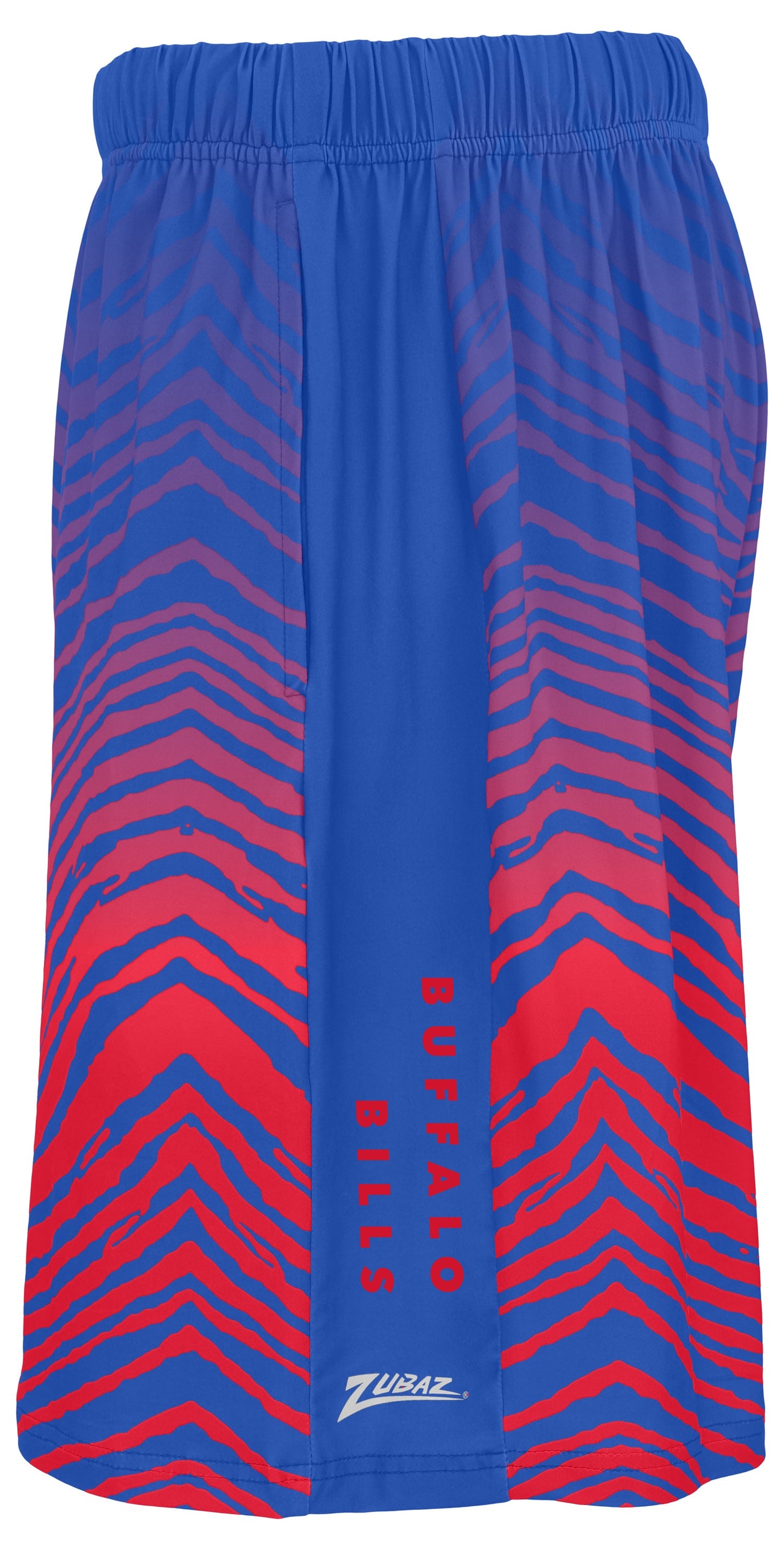 Zubaz NFL Men's 7in Fade Primary Stacked Text Shorts, Buffalo Bills