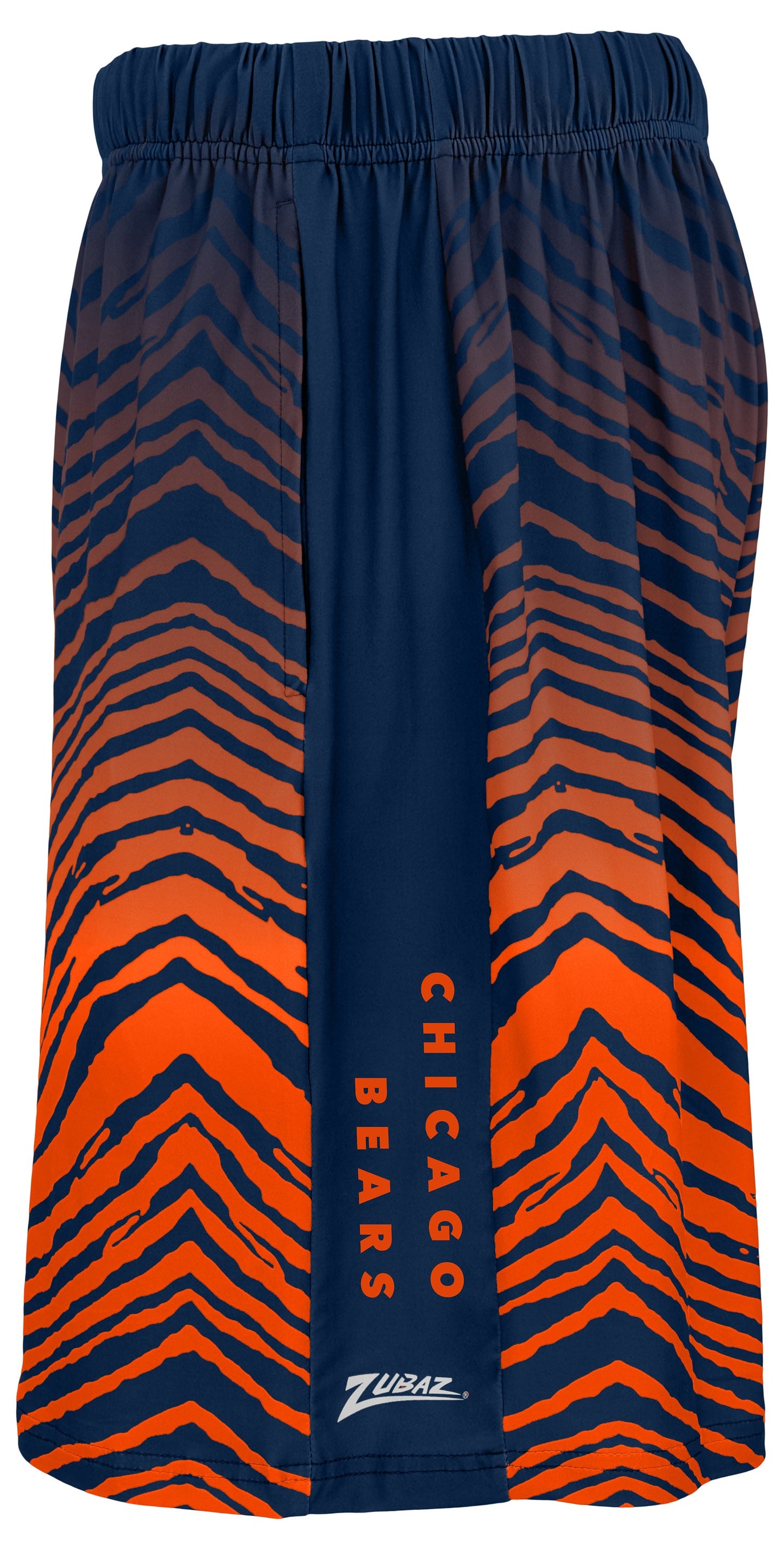 Zubaz NFL Men's 7in Fade Primary Stacked Text Shorts, Chicago Bears