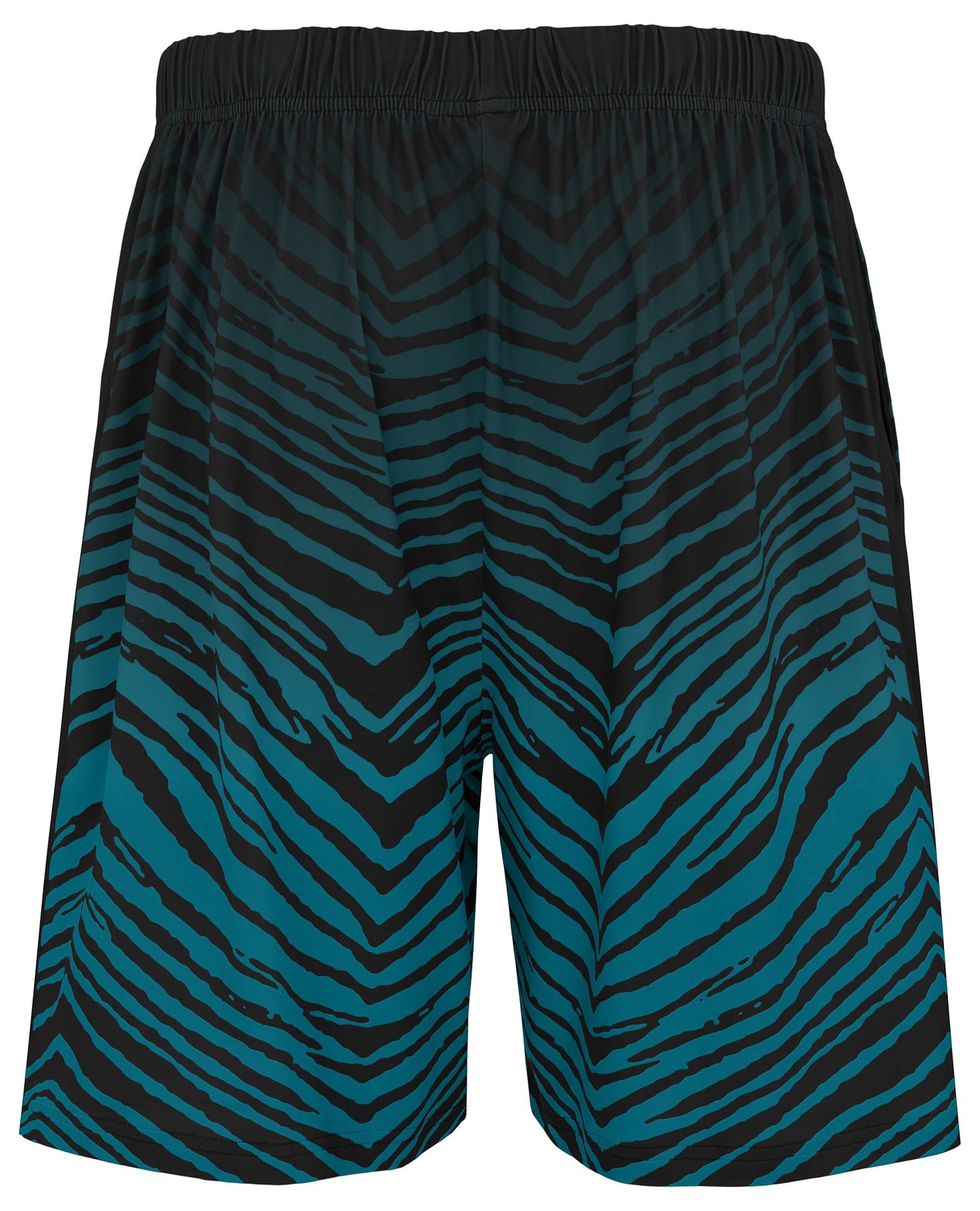 Zubaz NFL Men's 7in Fade Primary Stacked Text Shorts, Jacksonville Jaguars