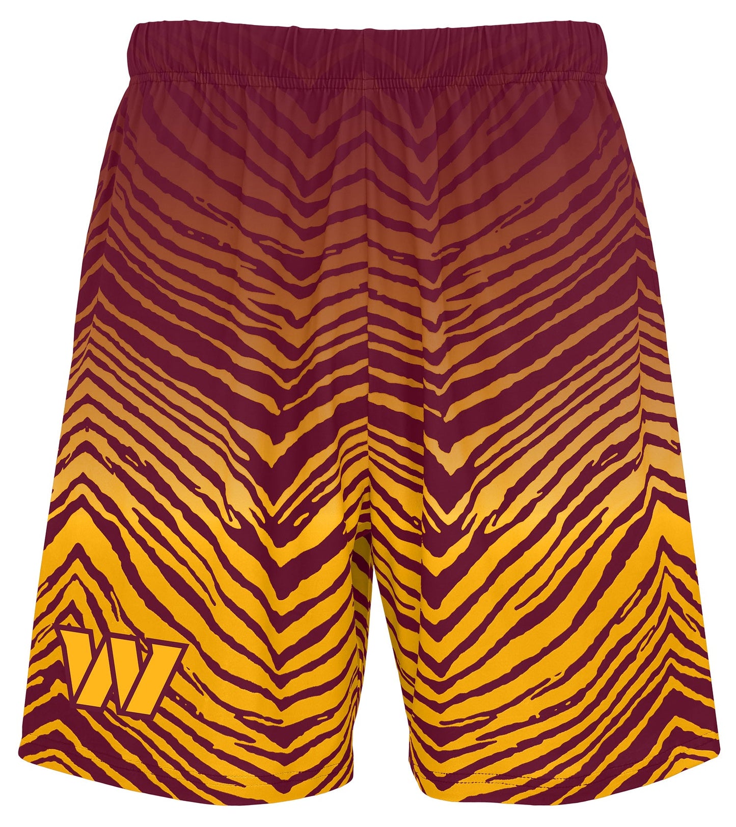 Zubaz NFL Men's 7in Fade Primary Stacked Text Shorts, Washington Commanders