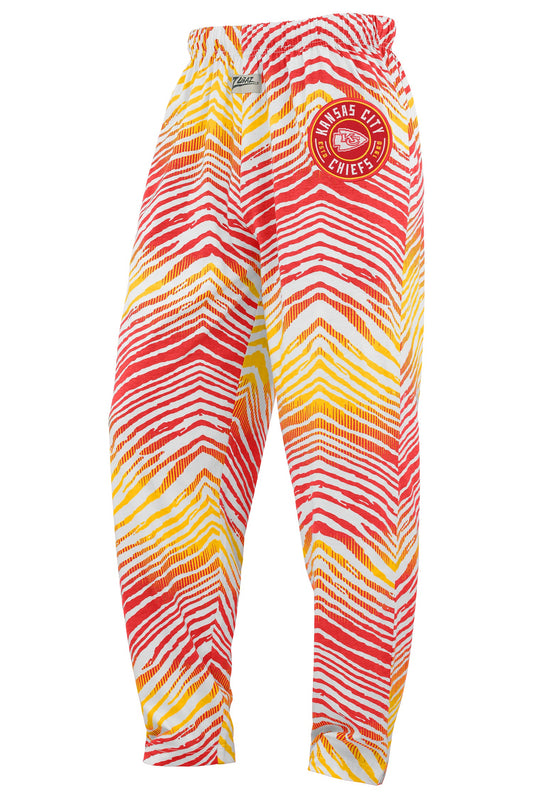 Zubaz NFL Adult Unisex Z88 Embroidered Zebra Ombre TMC Pants, Kansas City Chiefs