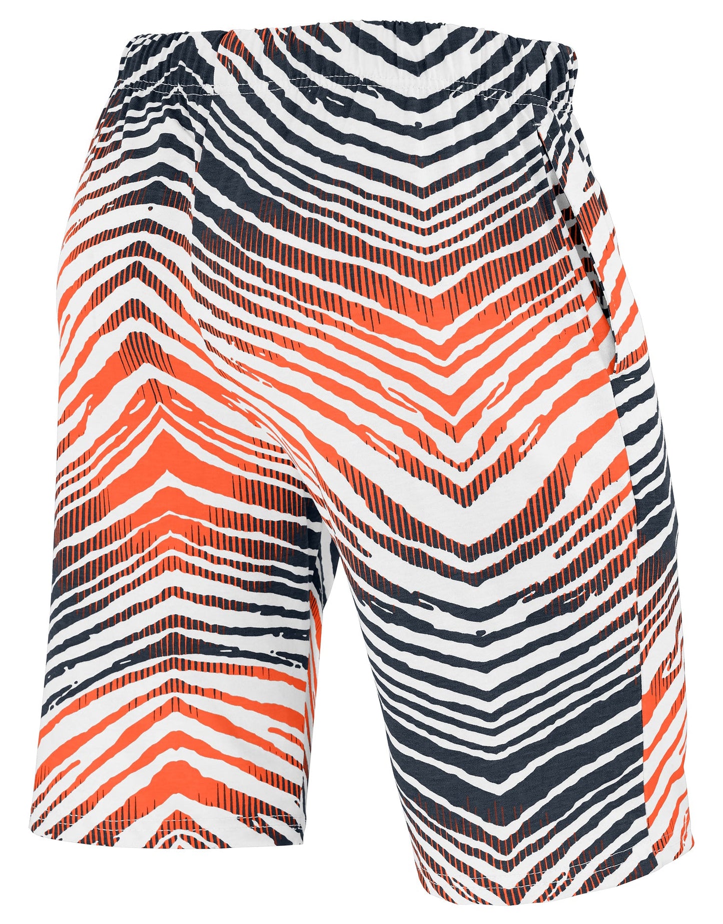 Zubaz NFL Adult Unisex Z88 Embroidered Zebra Ombre TMC Shorts, Denver Broncos