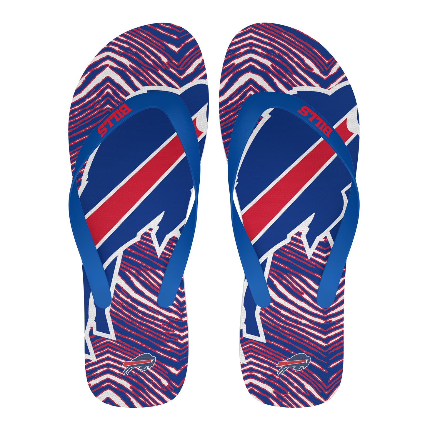 Zubaz NFL Buffalo Bills Official Zebra Print Flip Flops, Unisex Team Logo