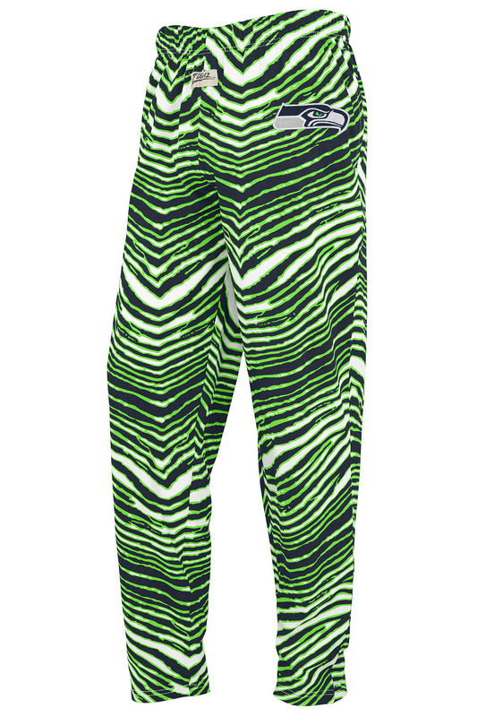 Zubaz NFL  UNISEX Z88 3 Color Zebra - Direct Embroidered Logo Pants, SEATTLE SEAHAWKS