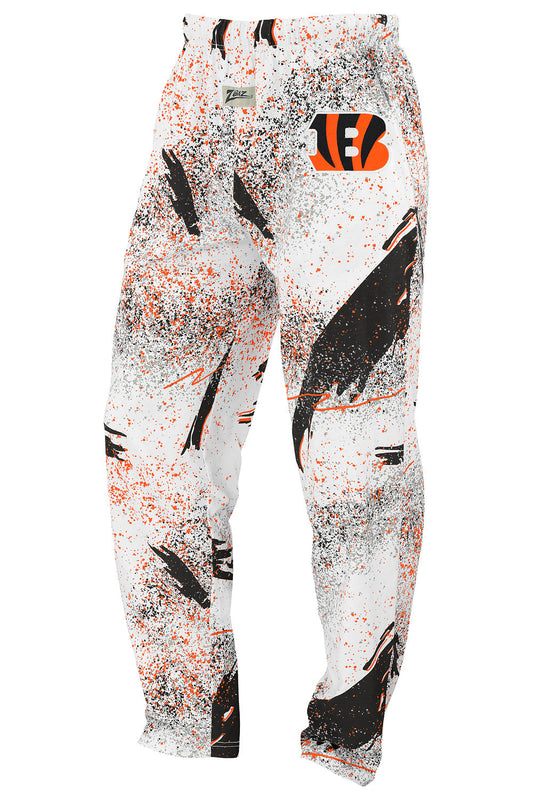 Zubaz NFL Adult Unisex Z88 Embroidered Confetti 3 Color Pants, Cincinnati Bengals