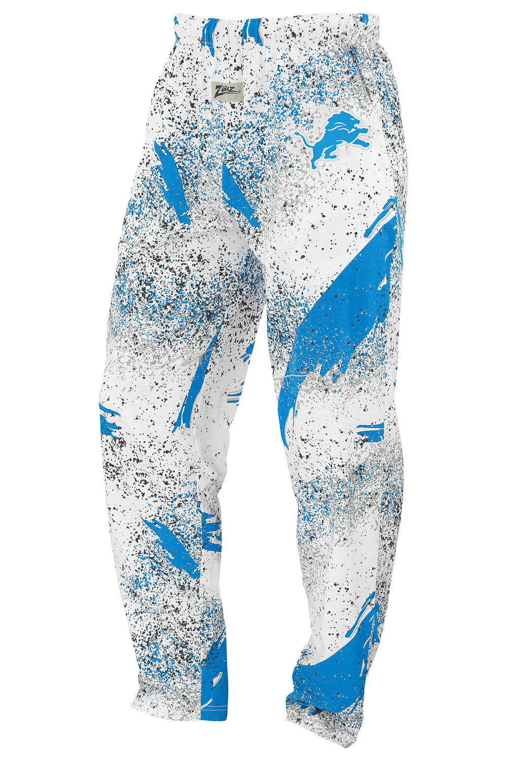 Zubaz NFL Adult Unisex Z88 Embroidered Confetti 3 Color Pants, Detroit Lions