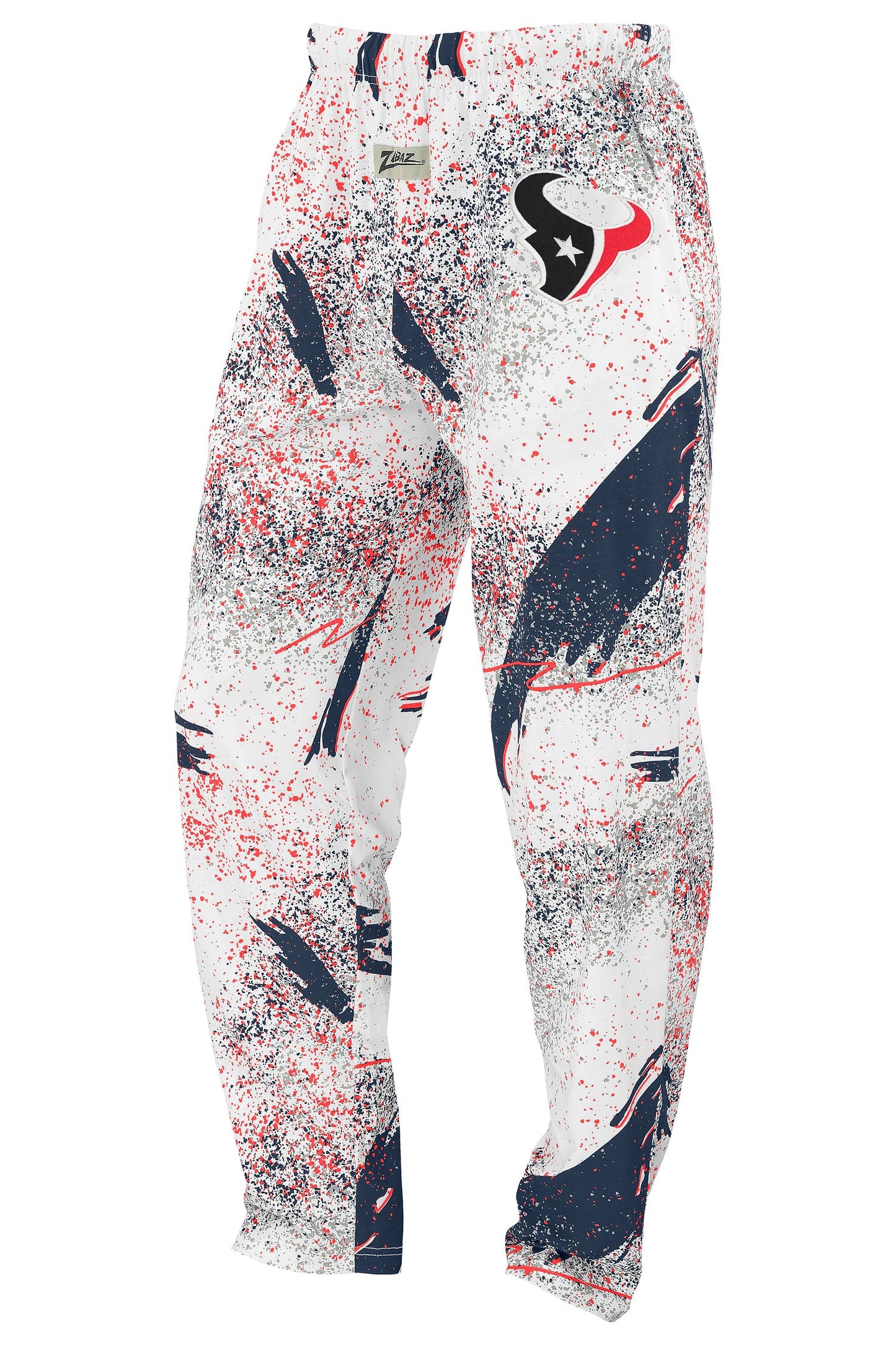 Zubaz NFL Adult Unisex Z88 Embroidered Confetti 3 Color Pants, Houston Texans