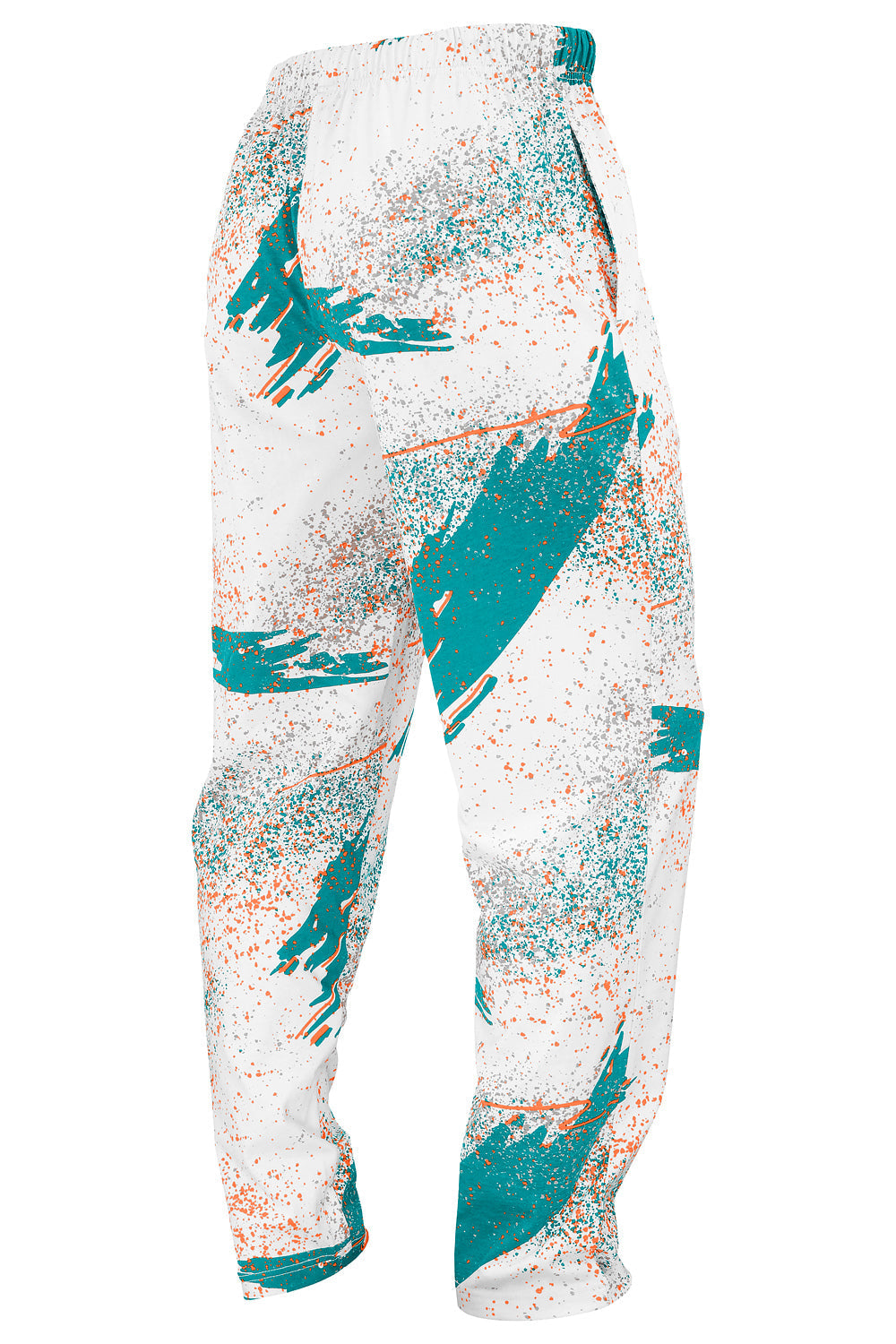Zubaz NFL Adult Unisex Z88 Embroidered Confetti 3 Color Pants, Miami Dolphins