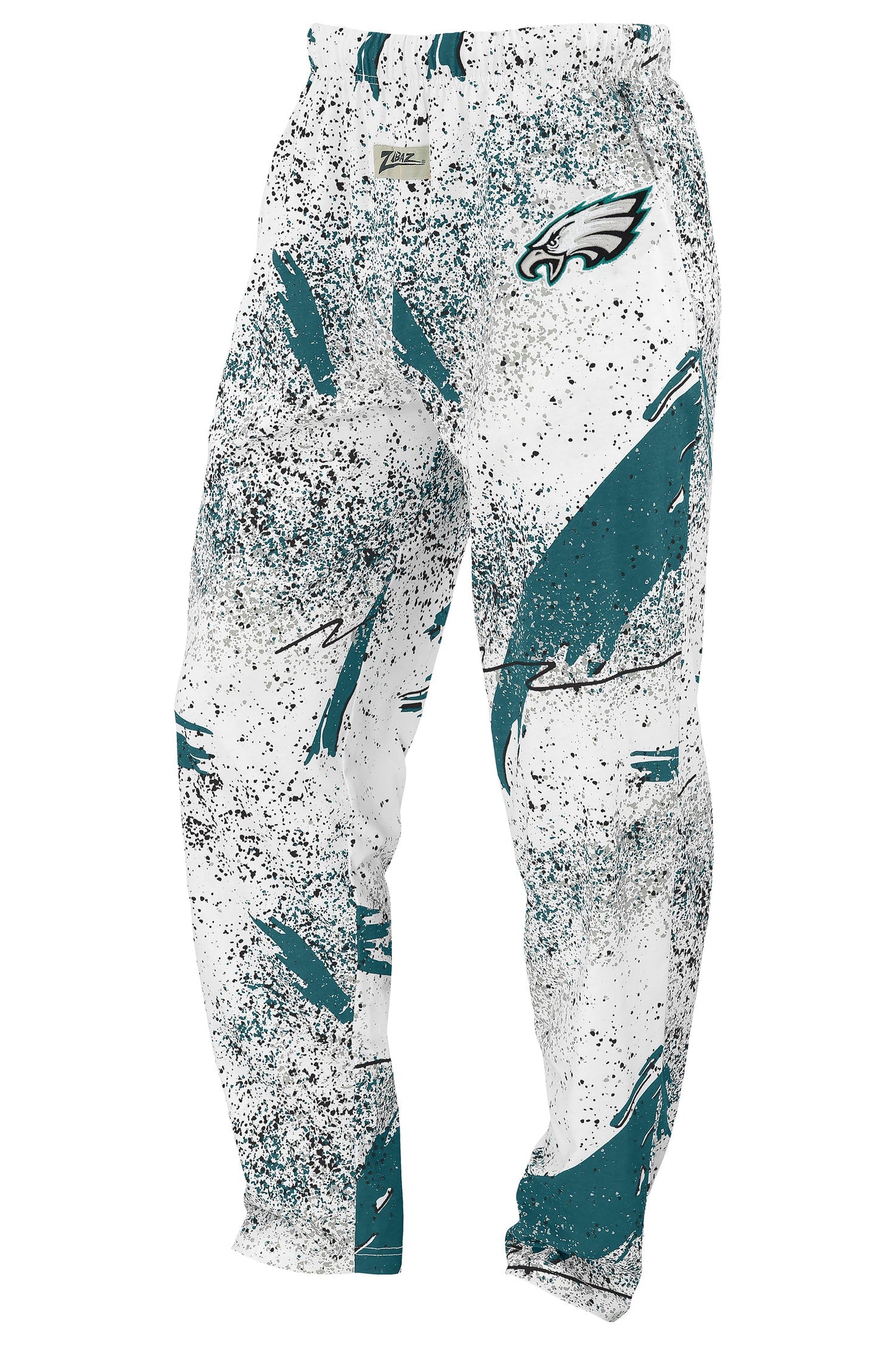 Zubaz NFL Adult Unisex Z88 Embroidered Confetti 3 Color Pants, Philadelphia Eagles
