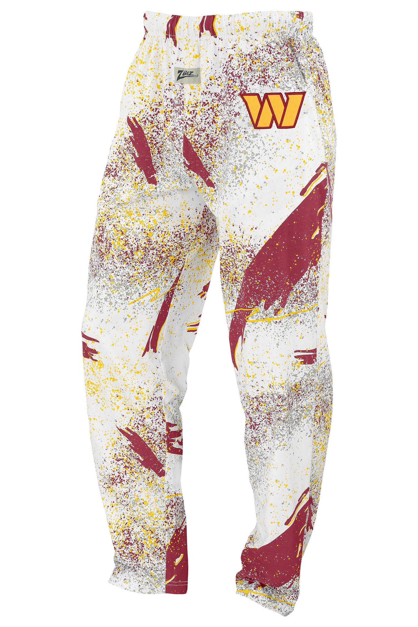Zubaz NFL Adult Unisex Z88 Embroidered Confetti 3 Color Pants, Washington Commanders
