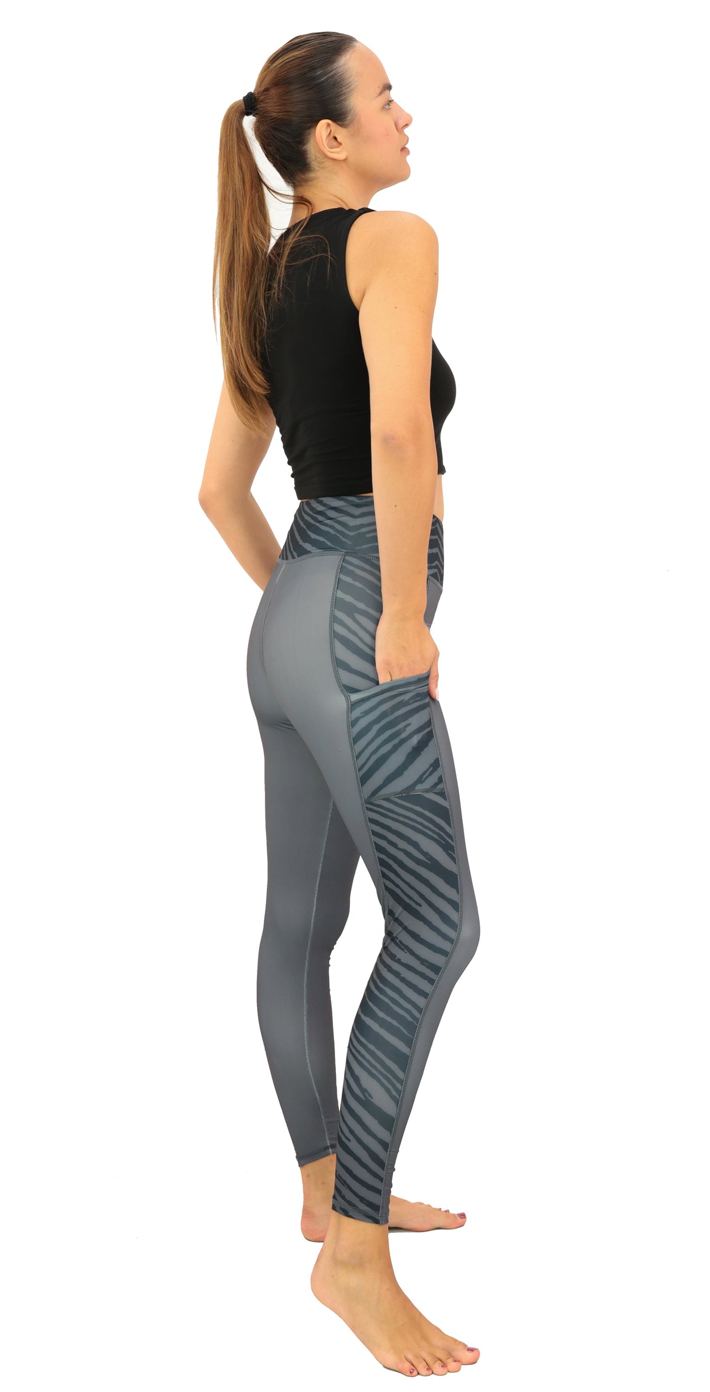 Zubaz NFL Women's Elevated Zebra Tonal Leggings, Denver Broncos