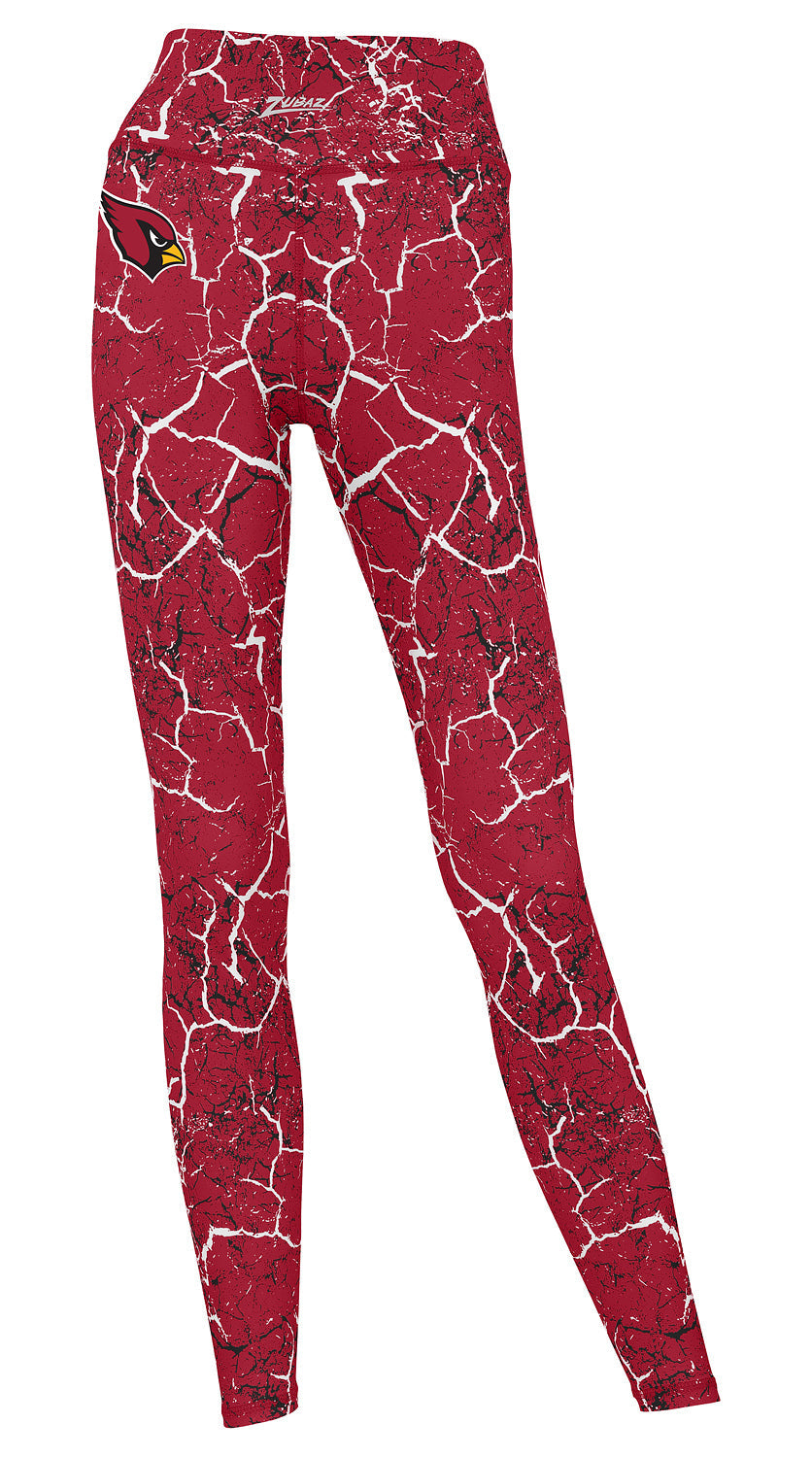 Zubaz NFL Women's 2 Pack Zebra 2 Color And Marble Leggings with Pimary Logo, Arizona Cardinals