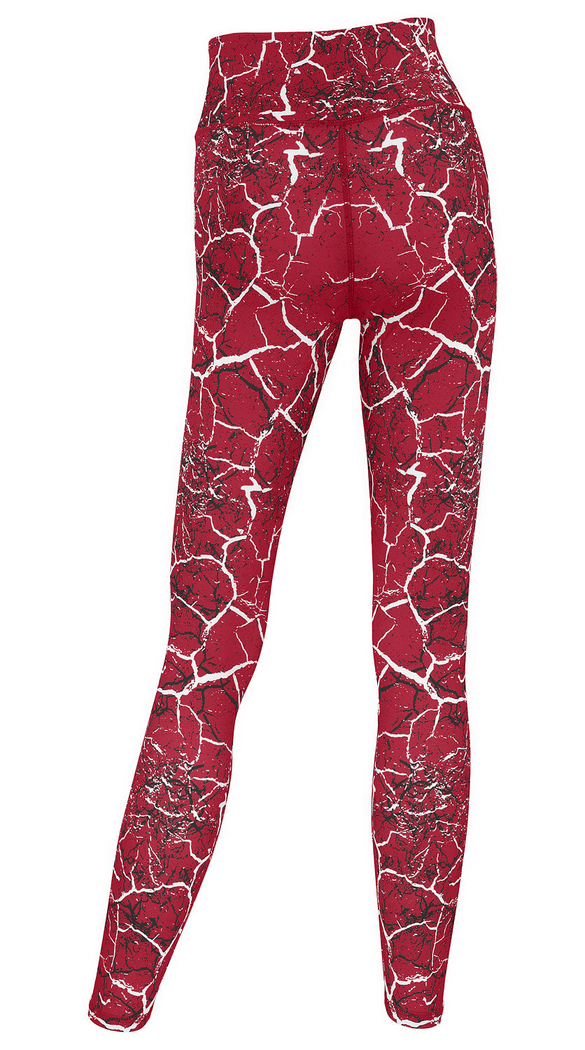 Zubaz NFL Women's 2 Pack Zebra 2 Color And Marble Leggings with Pimary Logo, Arizona Cardinals