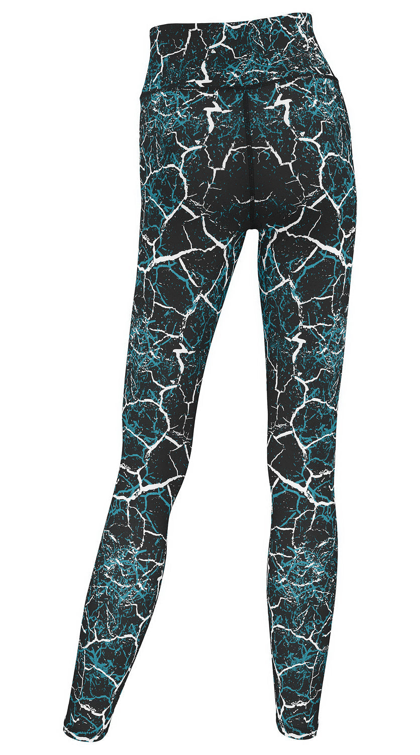 Zubaz NFL Women's 2 Pack Zebra 2 Color And Marble Leggings with Pimary Logo, Jacksonville Jaguars