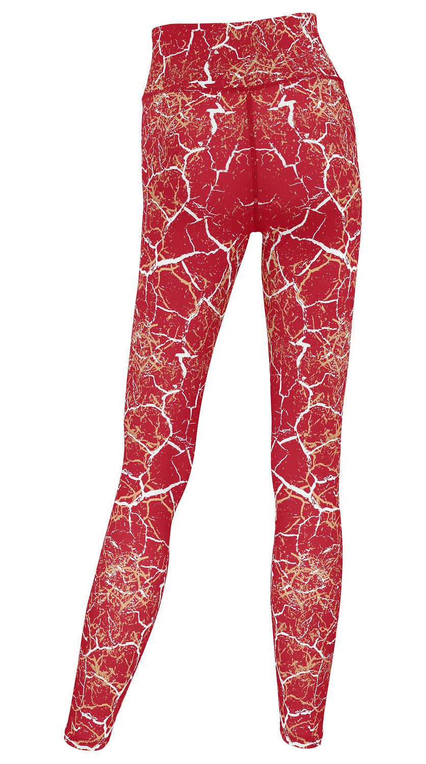 Zubaz NFL Women's 2 Pack Zebra 2 Color And Marble Leggings with Pimary Logo, San Francisco 49ers