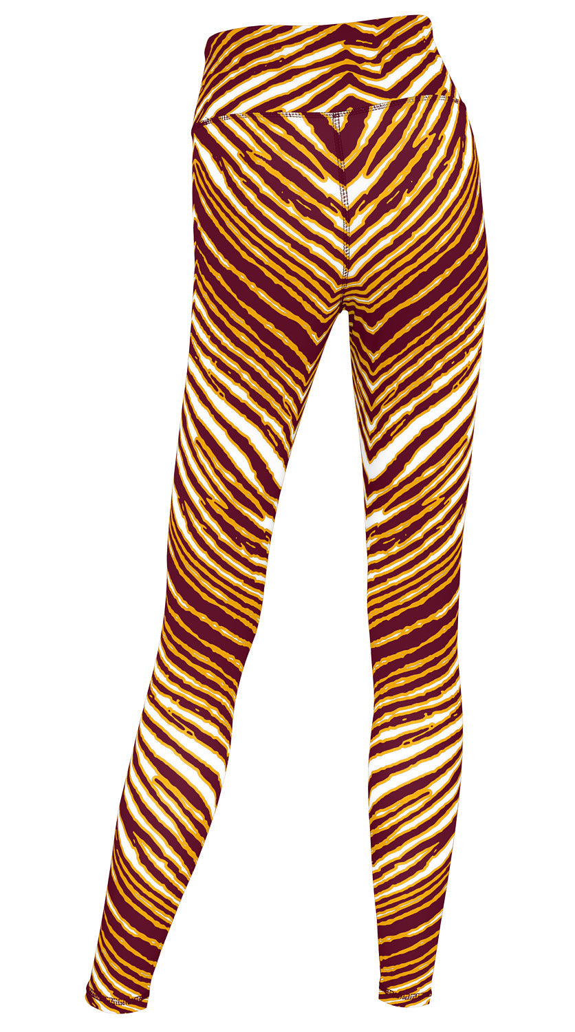 Zubaz NFL Women's 2 Pack Zebra 2 Color And Marble Leggings with Pimary Logo, Washington Commanders