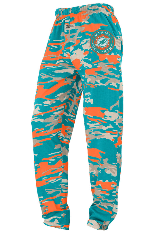 Zubaz NFL Adult Unisex Z88 Embroidered Alt Camo Pants, Miami Dolphins
