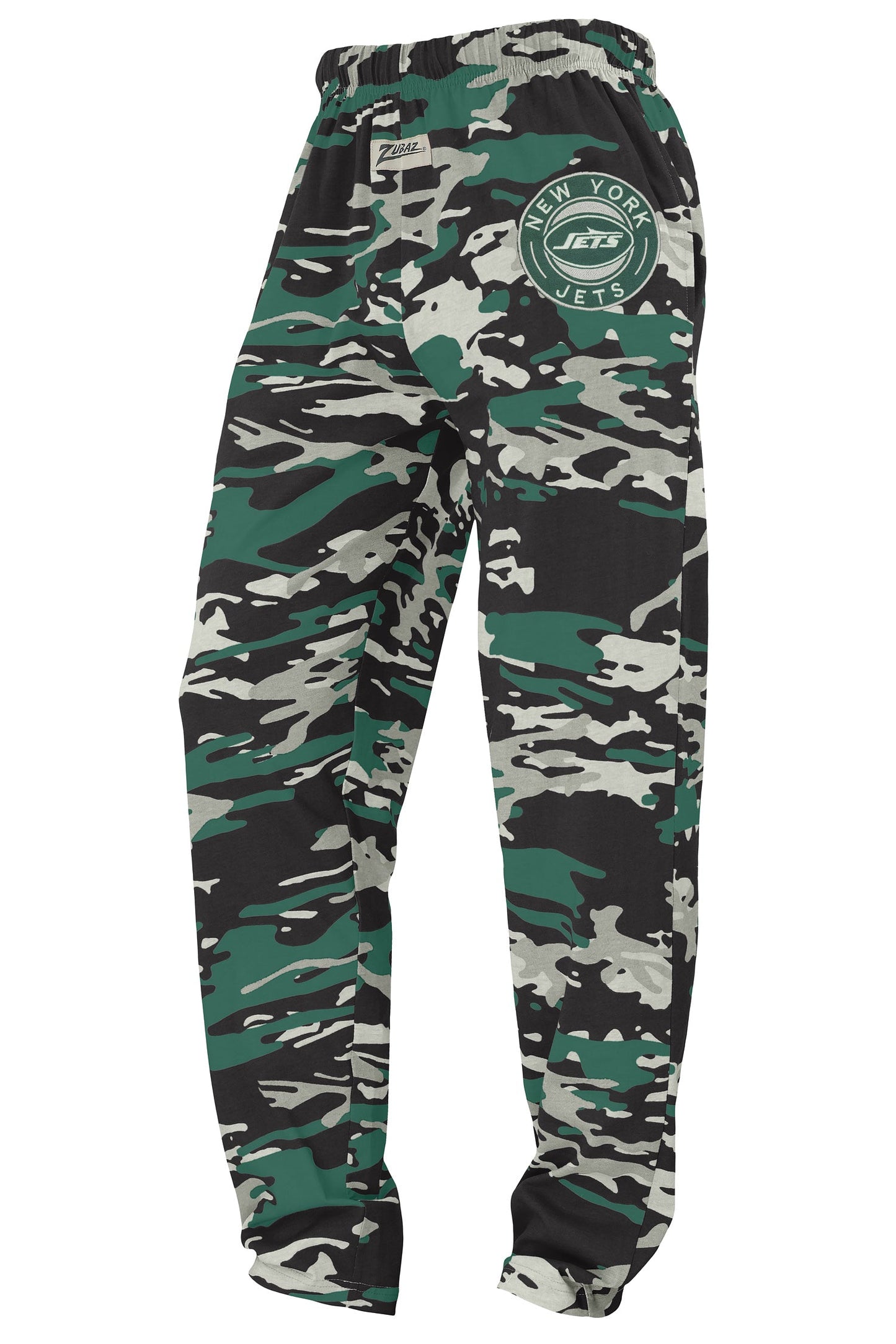Zubaz NFL Adult Unisex Z88 Embroidered Alt Camo Pants, New York Jets