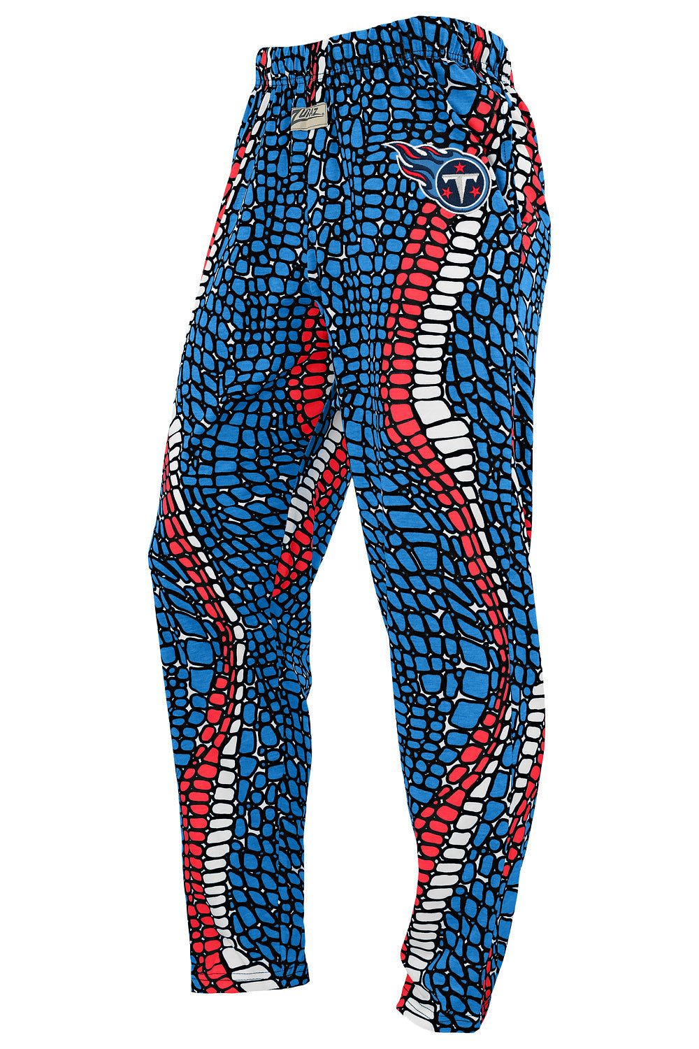 Zubaz NFL Adult Unisex Z88 Embroidered Gator 3 Color Pants, Tennessee Titans