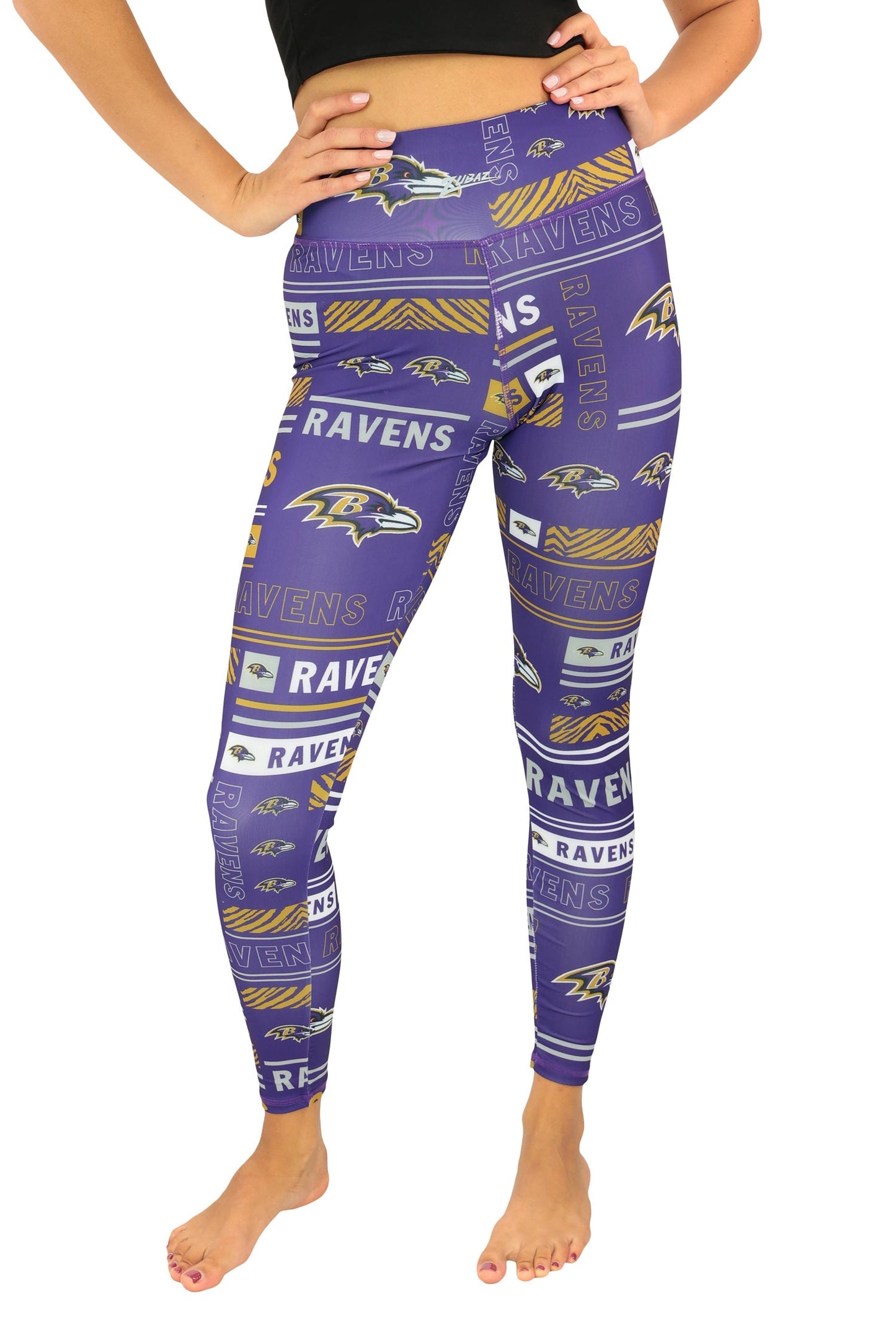 Zubaz NFL Women's Column Leggings, Baltimore Ravens