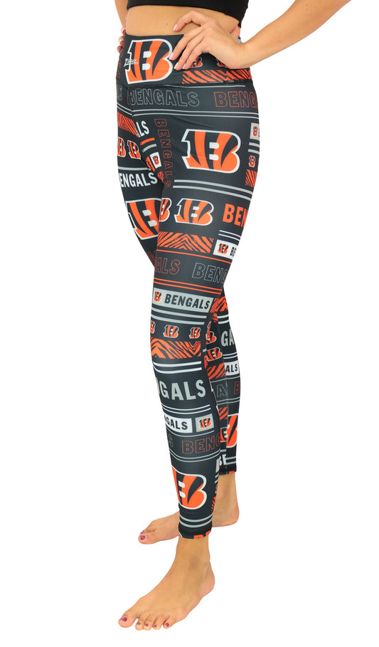 Zubaz NFL Women's Column Leggings, Cincinnati Bengals