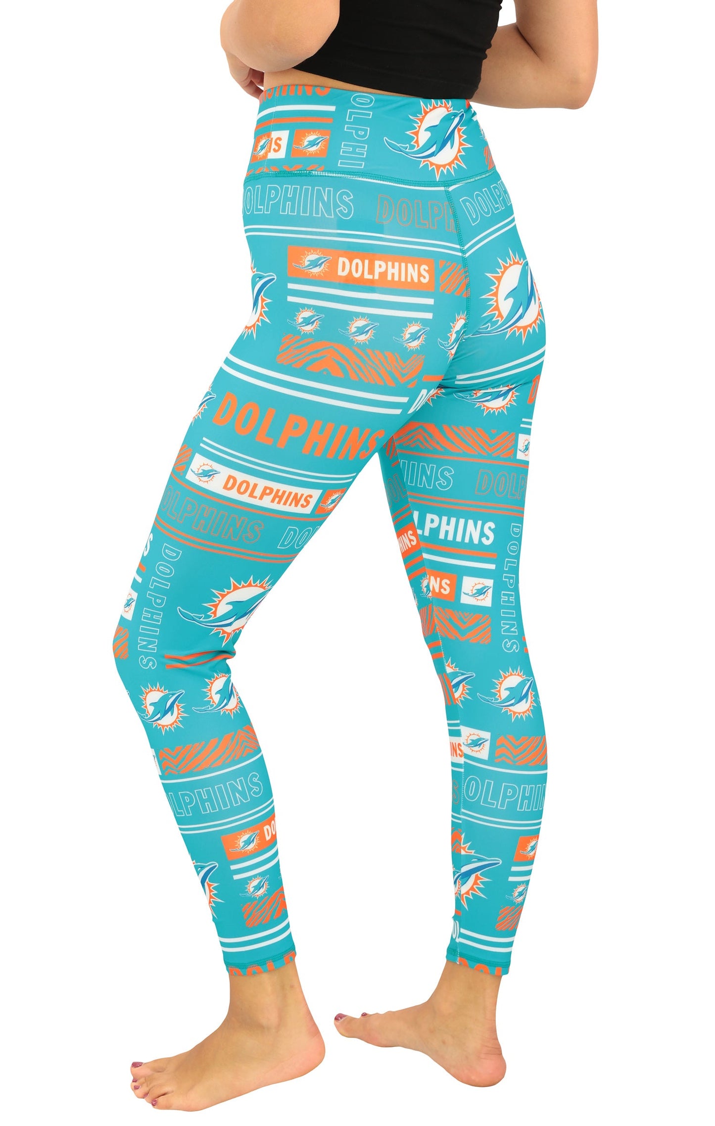 Zubaz NFL Women's Column Leggings, Miami Dolphins