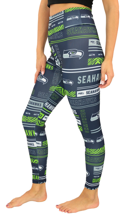 Zubaz NFL Women's Column Leggings, Seattle Seahawks
