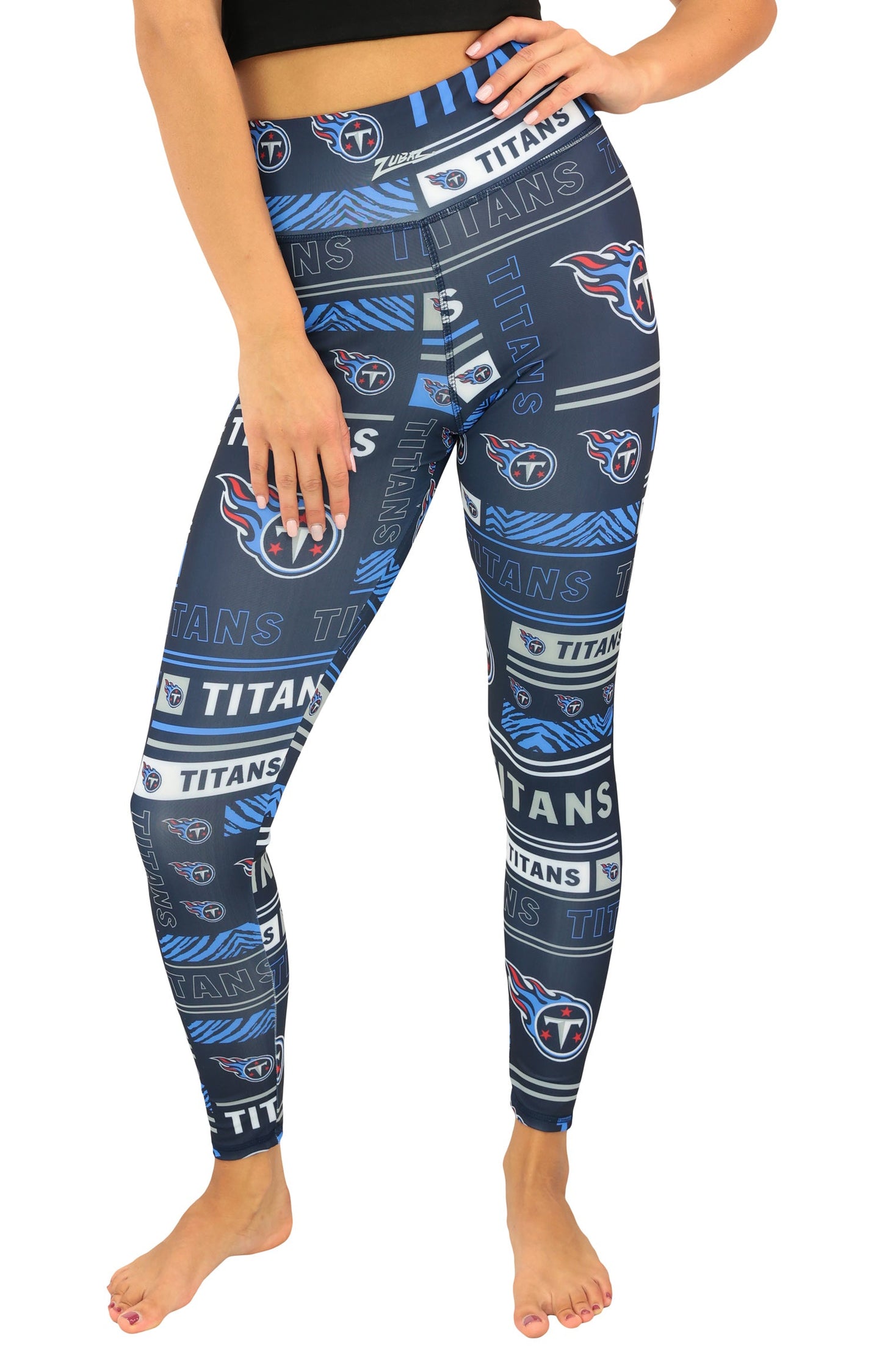 Zubaz NFL Women's Column Leggings, Tennessee Titans