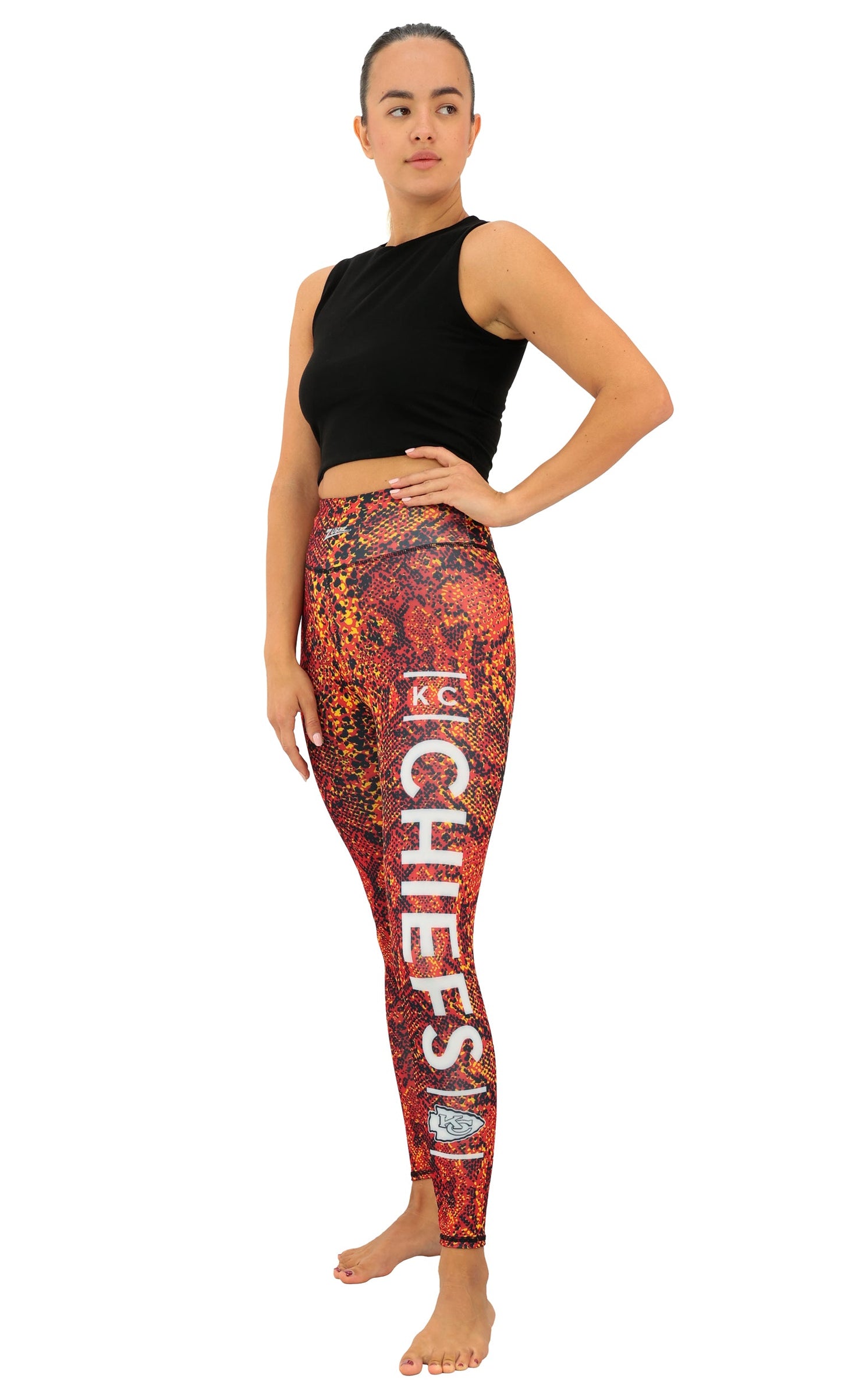Zubaz NFL Women's Field Goal Primary Post Leggings, Kansas City Chiefs
