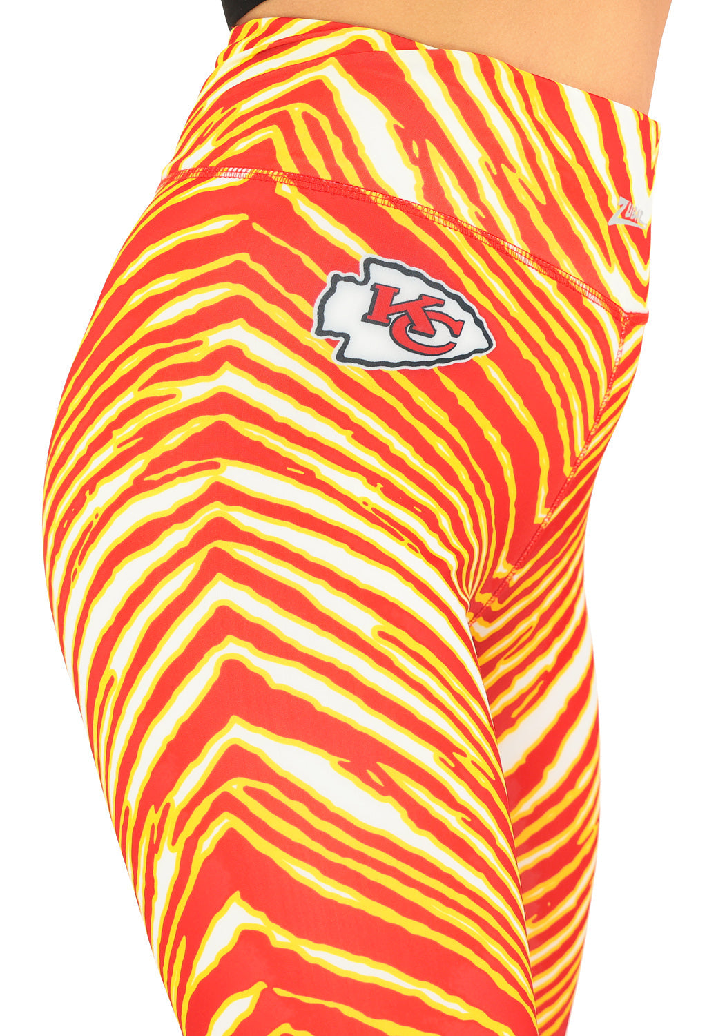 Zubaz NFL Women's Embroidered 3 Color Zebra Leggings, Kansas City Chiefs