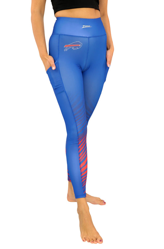 Zubaz NFL Women's Fade Primary Logo Leggings, Buffalo Bills