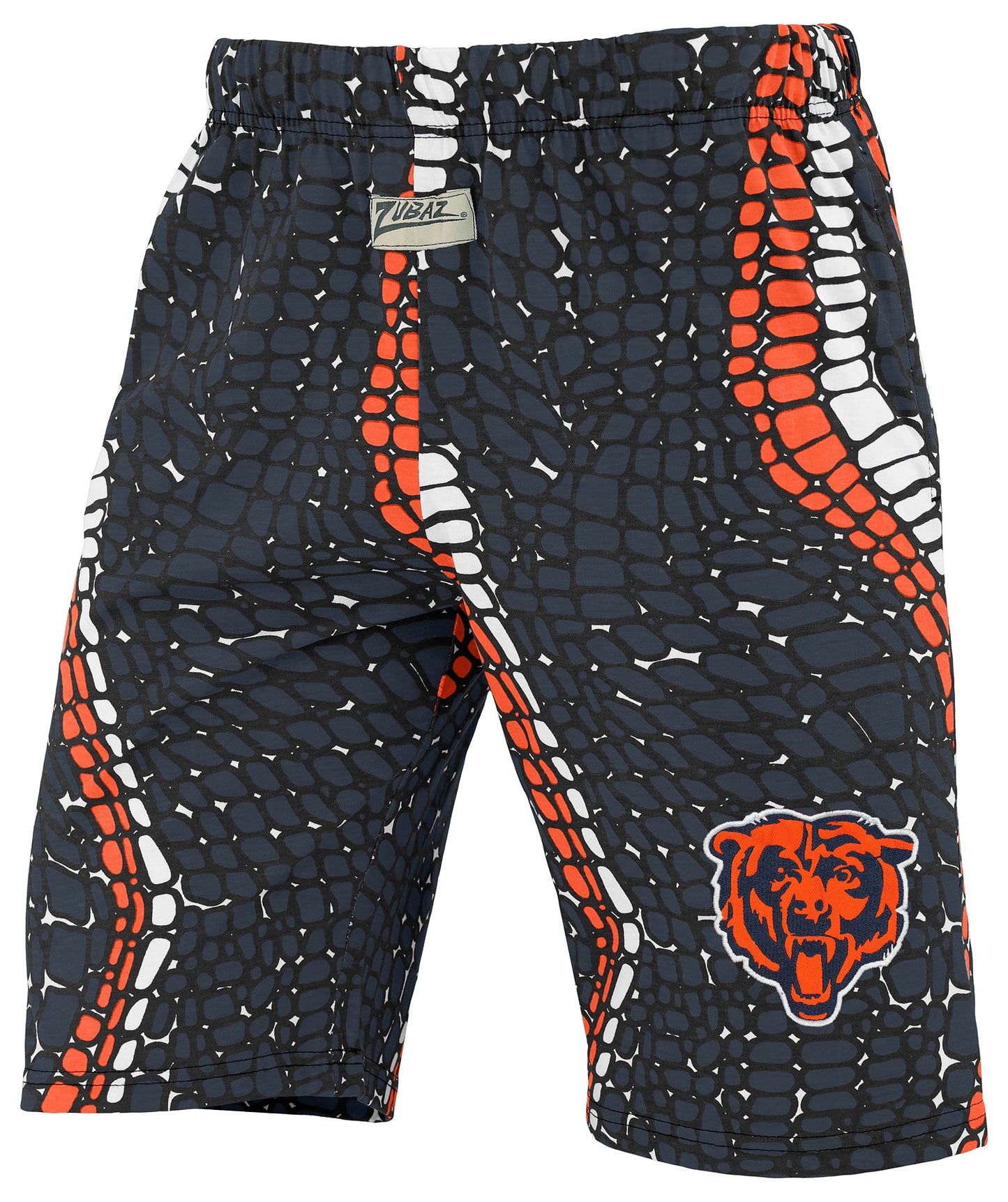 Zubaz NFL Adult Unisex Z88 Embroidered Gator 3 Color Shorts, Chicago Bears