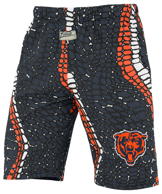 Zubaz NFL Adult Unisex Z88 Embroidered Gator 3 Color Shorts, Chicago Bears