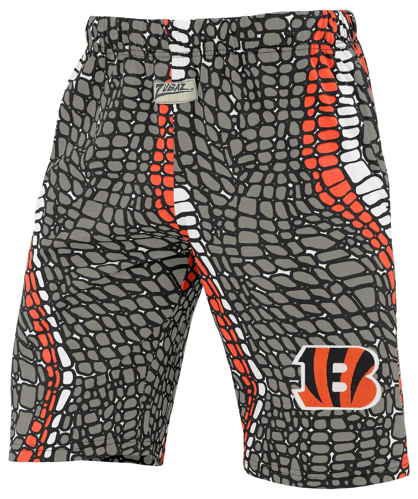Zubaz NFL Adult Unisex Z88 Embroidered Gator 3 Color Shorts, Cincinnati Bengals