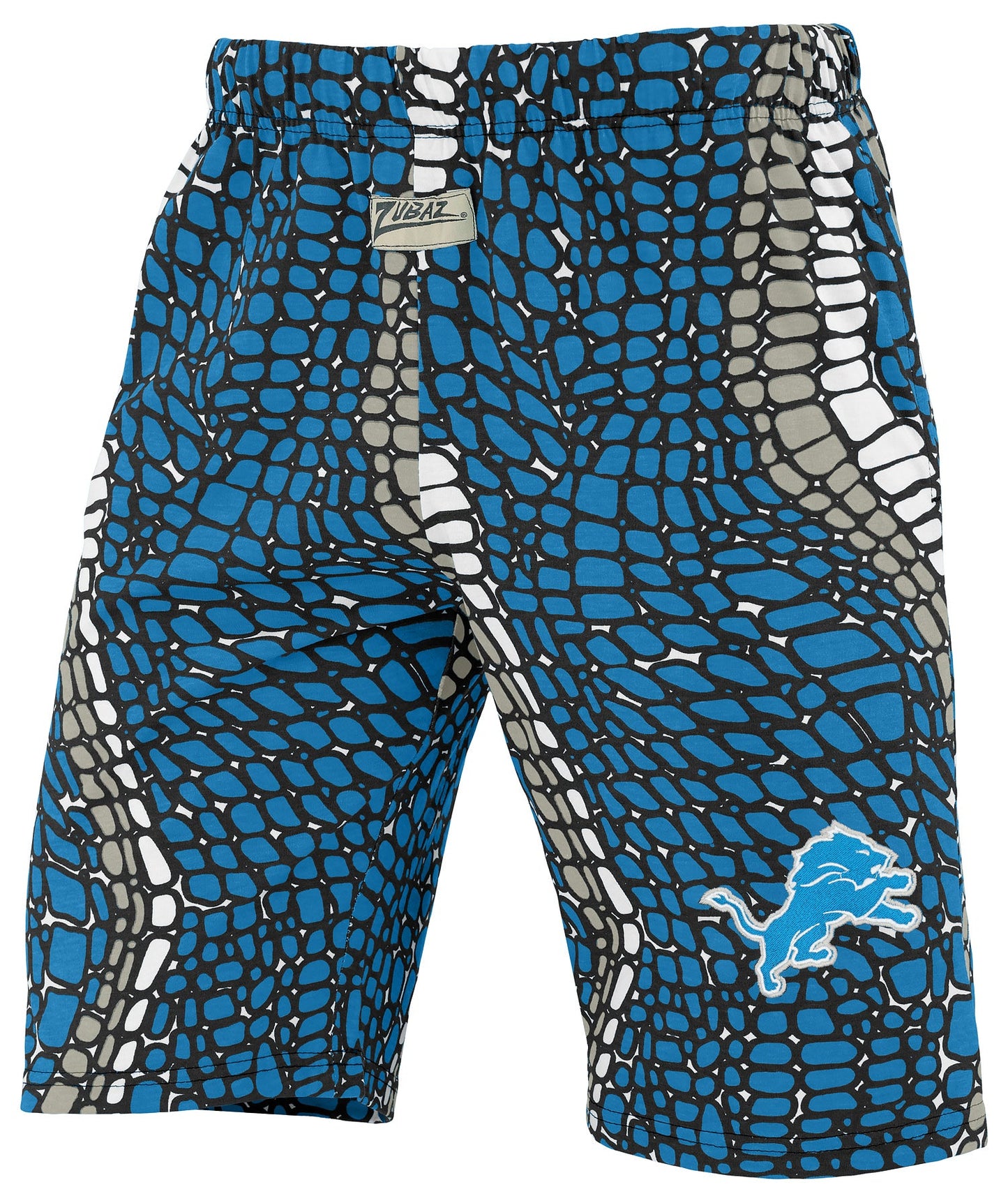 Zubaz NFL Adult Unisex Z88 Embroidered Gator 3 Color Shorts, Detroit Lions
