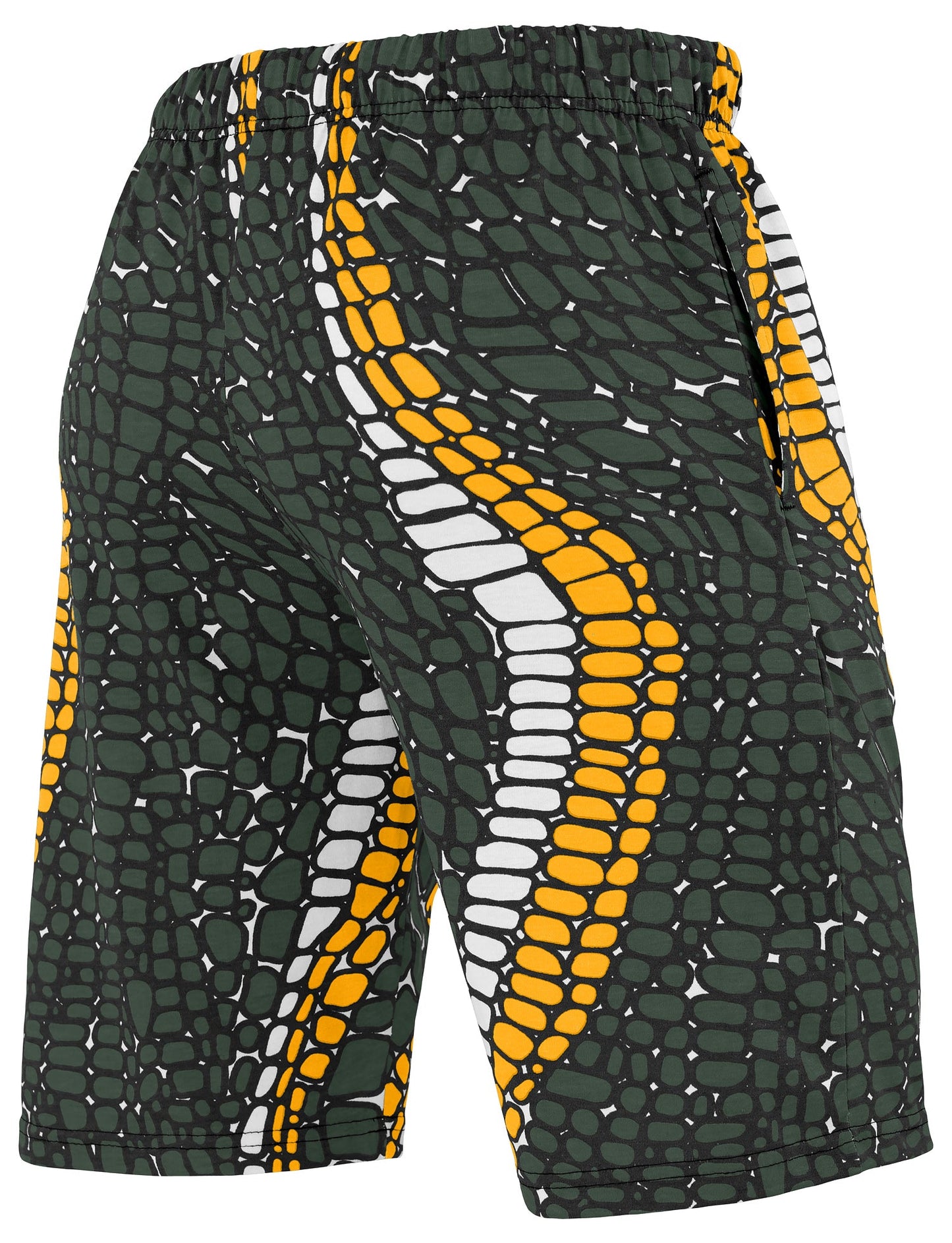 Zubaz NFL Adult Unisex Z88 Embroidered Gator 3 Color Shorts, Green Bay Packers