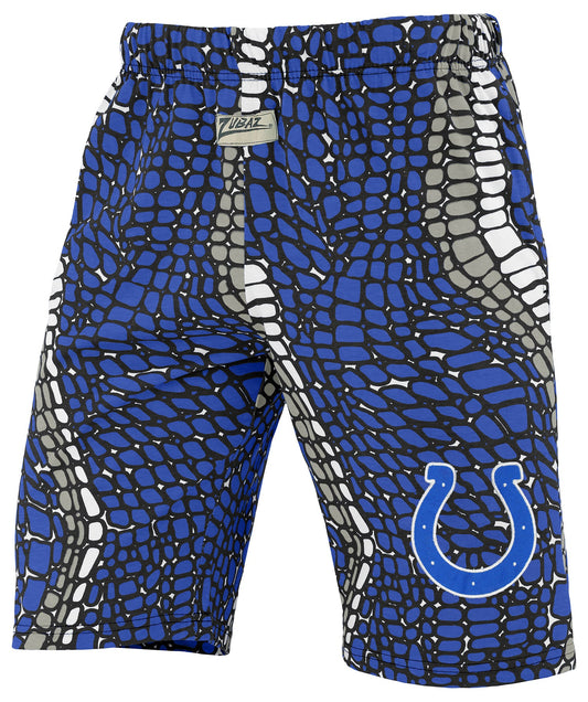 Zubaz NFL Adult Unisex Z88 Embroidered Gator 3 Color Shorts, Indianapolis Colts