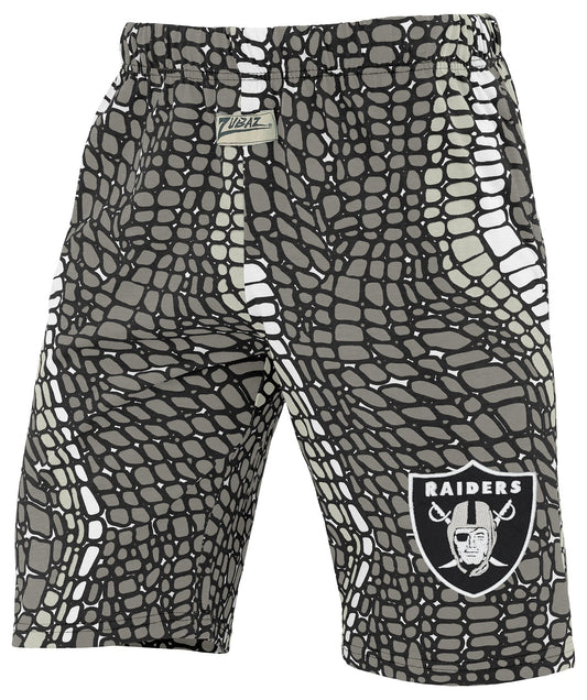 Zubaz NFL Adult Unisex Z88 Embroidered Gator 3 Color Shorts, Las Vegas Raiders