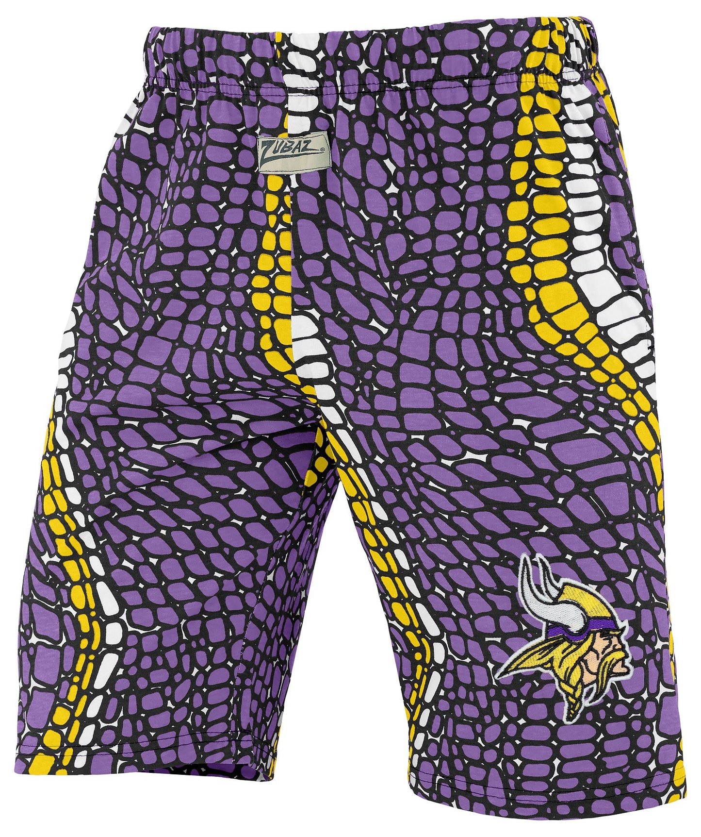 Zubaz NFL Adult Unisex Z88 Embroidered Gator 3 Color Shorts, Minnesota Vikings