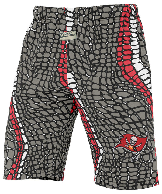 Zubaz NFL Adult Unisex Z88 Embroidered Gator 3 Color Shorts, Tampa Bay Buccaneers