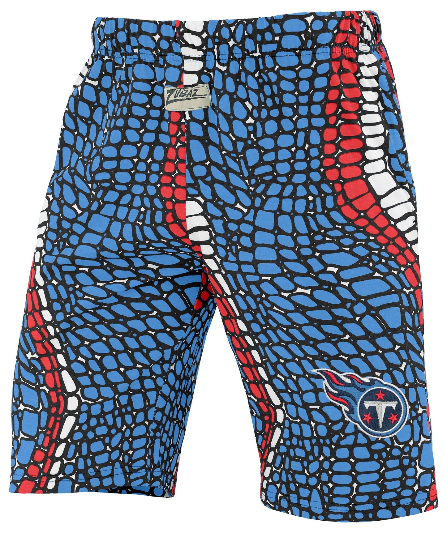 Zubaz NFL Adult Unisex Z88 Embroidered Gator 3 Color Shorts, Tennessee Titans