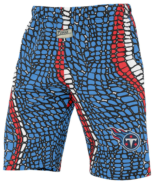 Zubaz NFL Adult Unisex Z88 Embroidered Gator 3 Color Shorts, Tennessee Titans